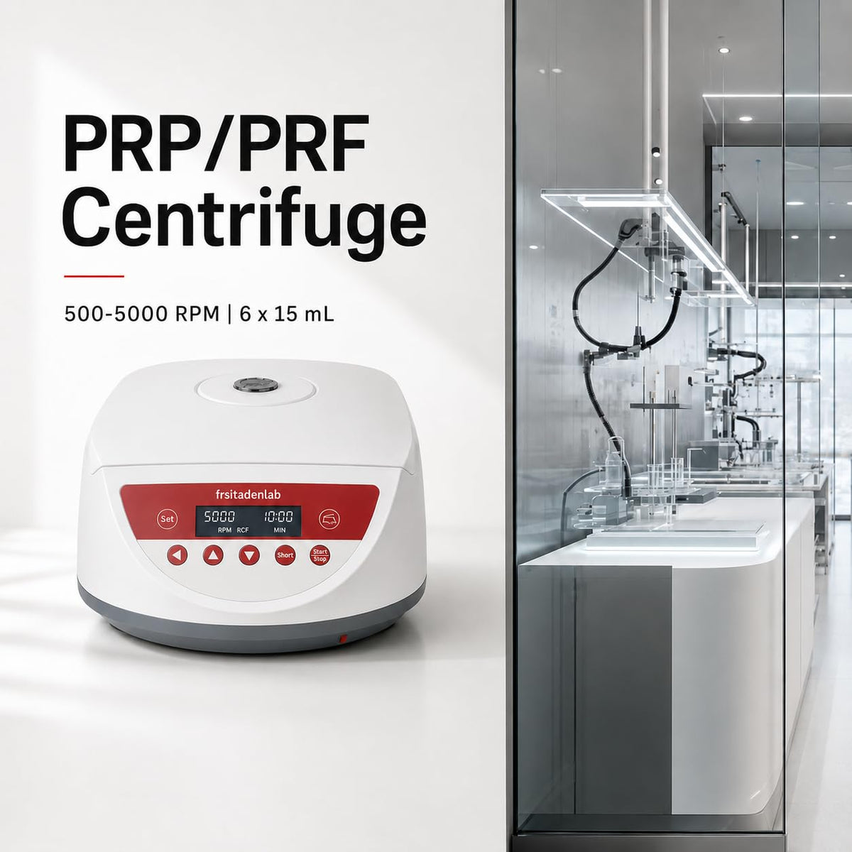 Fristaden Lab Centrifuge | for PRP and PRF | USA Company | 500-5000 RPM | 6 x 15 mL