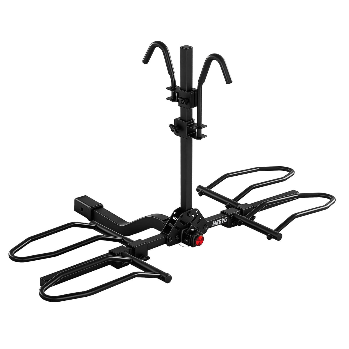 MEEVIZ 2-Bike Rack for Car Hitch, 160LBS Heavy Duty Hitch Mount Bike Rack for 2 Inch Receiver, Solid Platform Style Smart Tilt Bicycles Carrier for SUV, Truck, Electric Bikes, RV, Steady & Wobble-Free