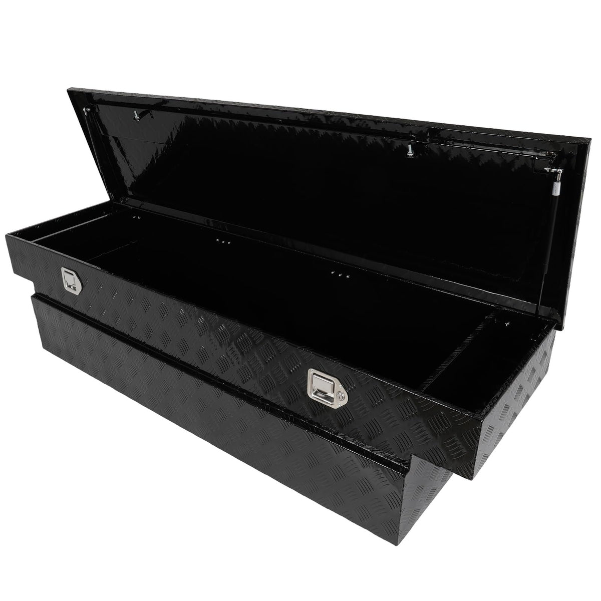 SCITOO 69" Aluminum Diamond Plate Truck Bed Tool Box,Heavy Duty Crossover Storage for Most Full Size Pickups,Lockable Weatherproof Chest,Fits 69"WX20"DX20"H Truck Beds,Easy Access to Load and Unload