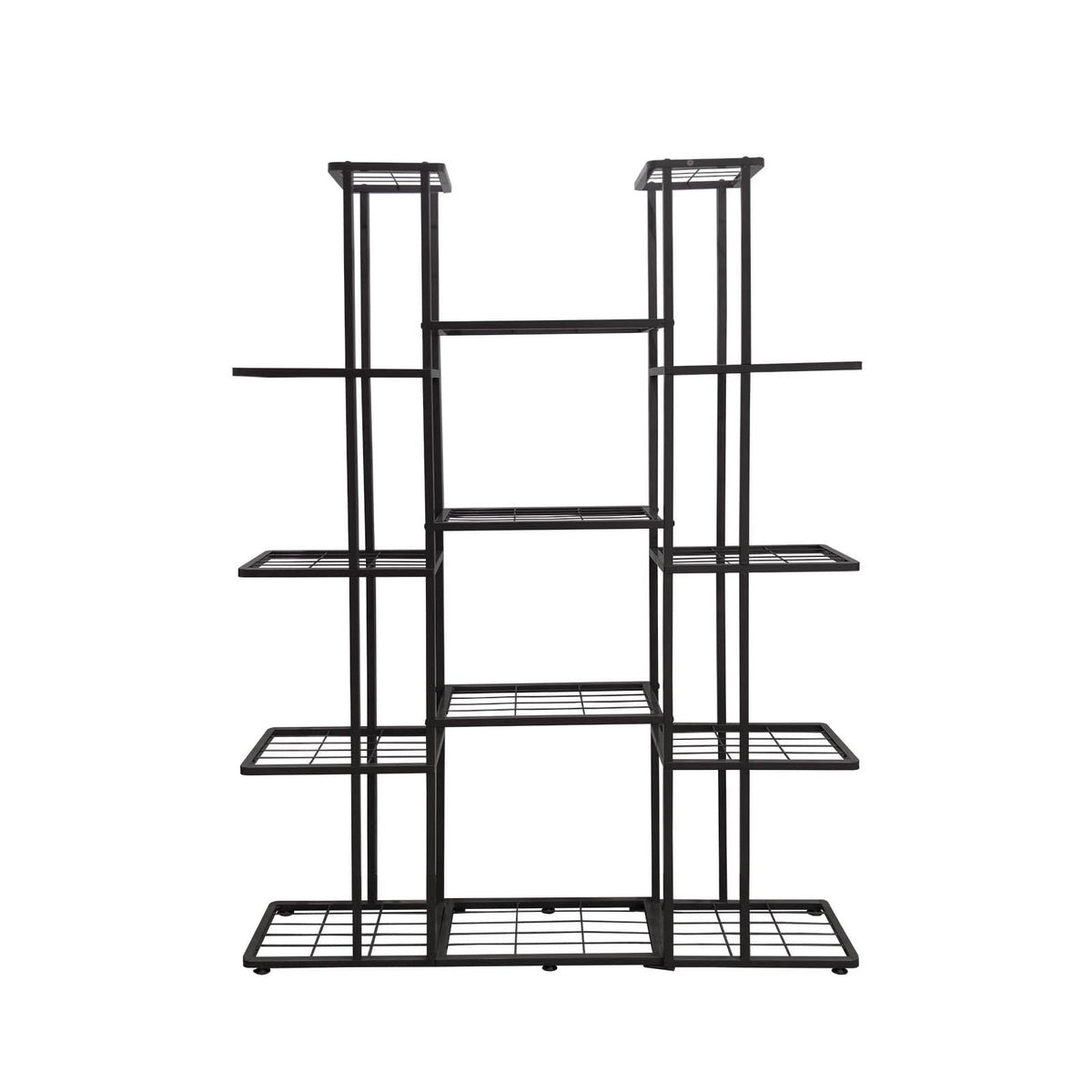 MTB Garden 5 Tier 14 Potted Metal Large Plant Stand for Indoor Outdoor Flower Pot Display Planter Shelf, Charcoal Grey