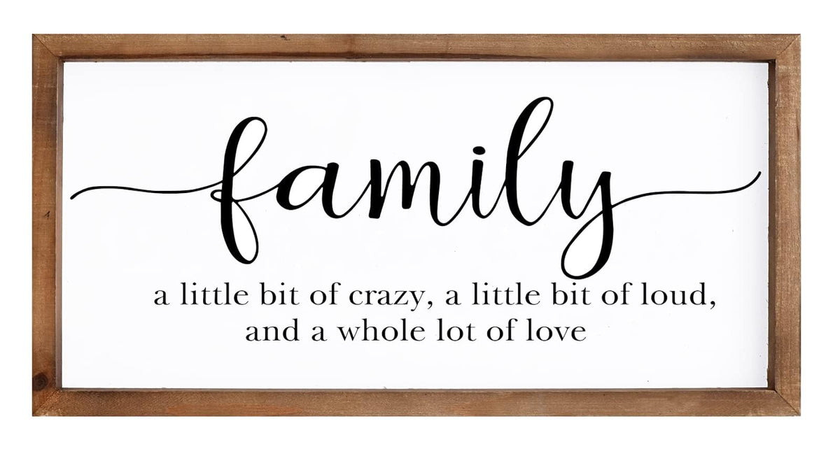 MODE HOME Family Sign for Home Decor, Farmhouse Family Wall Decor with Wood Frame for Wall, Kitchen, Living Room, Bathroom, Bedroom