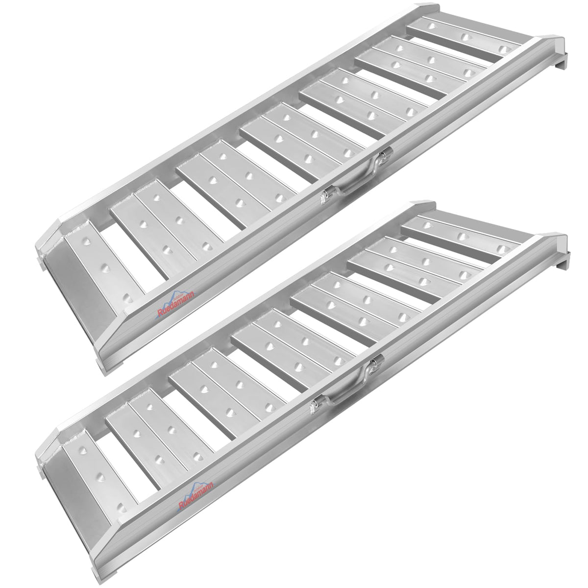 Ruedamann 4Ft Truck Ramps, 2 Pcs 4400 Lbs Total Capacity, Aluminum Trailer Ramp, Heavy-Duty ATV Ramps for Pickup Trucks, UTVs, Motorcycles, Lawn Mowers, Golf Carts
