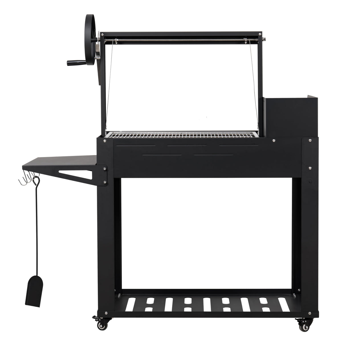 KoolMore 54 in. Charcoal BBQ Grill, Santa Maria Argentine Style Outdoor Grill with Adjustable Grate, Large Barbecue Grill for Outdoor Cooking, Black