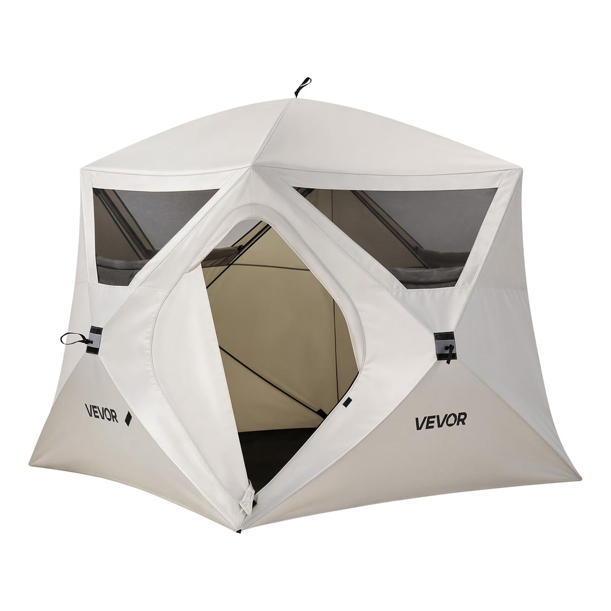 VEVOR Camping Tent, 4 Person Pop Up Instant Cabin Tent with Wider Door Large Mesh Windows, 83.5" High, 60 Seconds Easy Setup, Portable Cabin Hub Tents with Carry Bag for Family Outdoor Camping Hiking