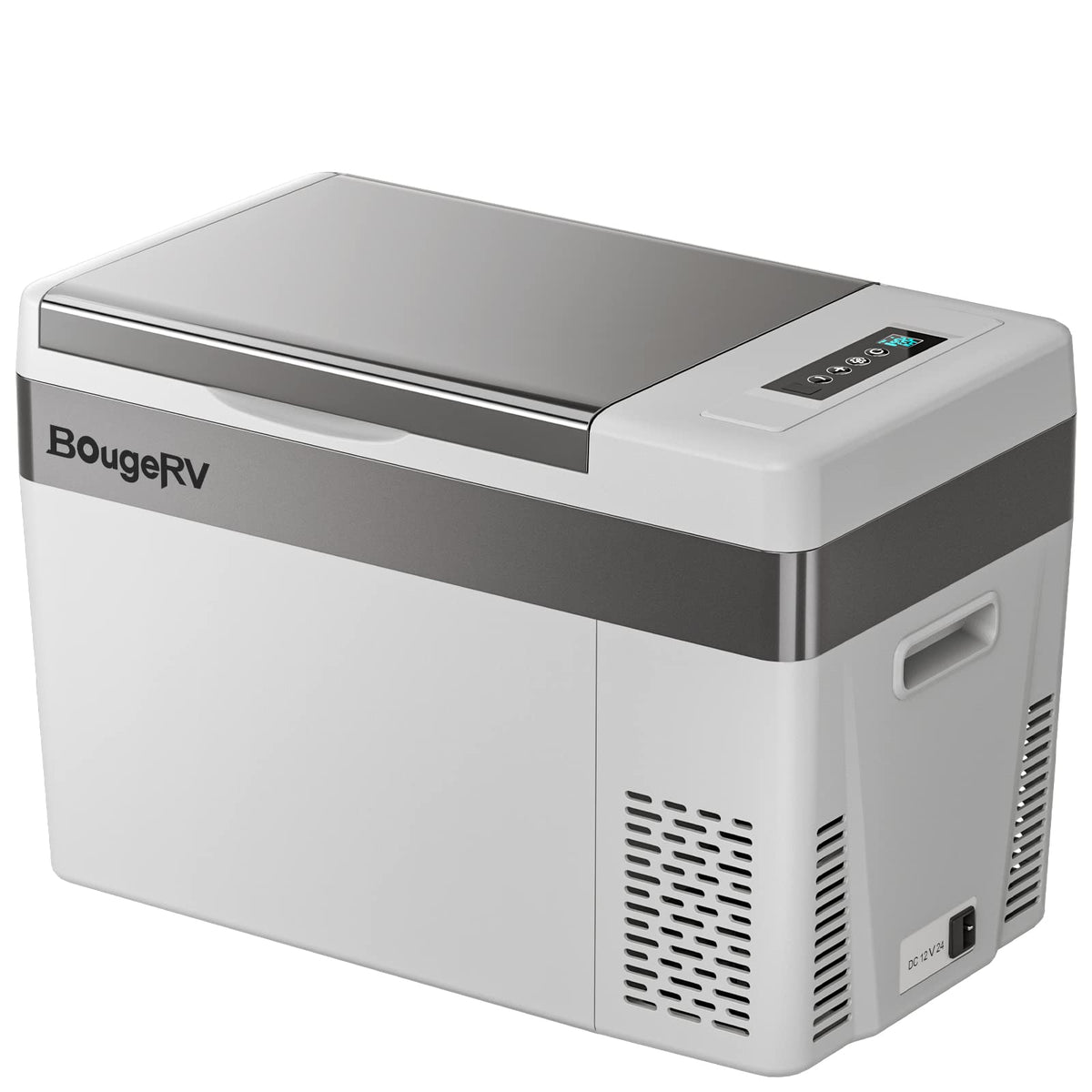 BougeRV 12 Volt Refrigerator With Cover 12V Car Fridge 30 Quart Portable Freezer Compressor Cooler Compressor Freezer, 12/24V DC 110~240V AC, -8℉~50℉ for Truck RV SUV