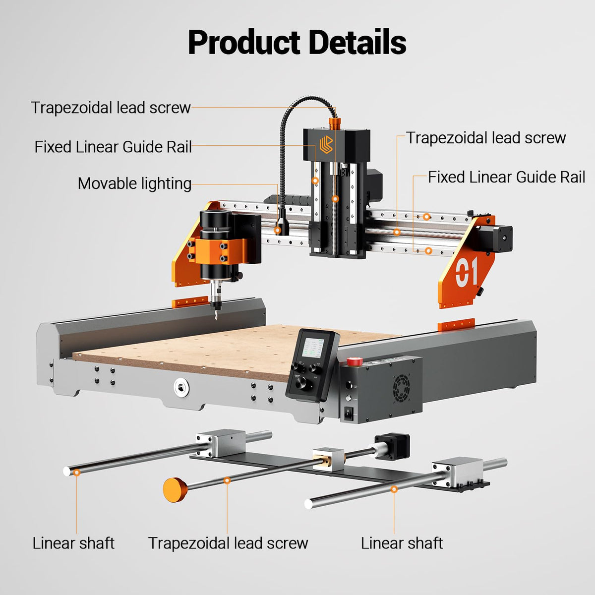 Artisan 01 300W Desktop CNC Machine，500W Spindle with Vacuum Cleaner, Engraver 95% Pre-Assembled