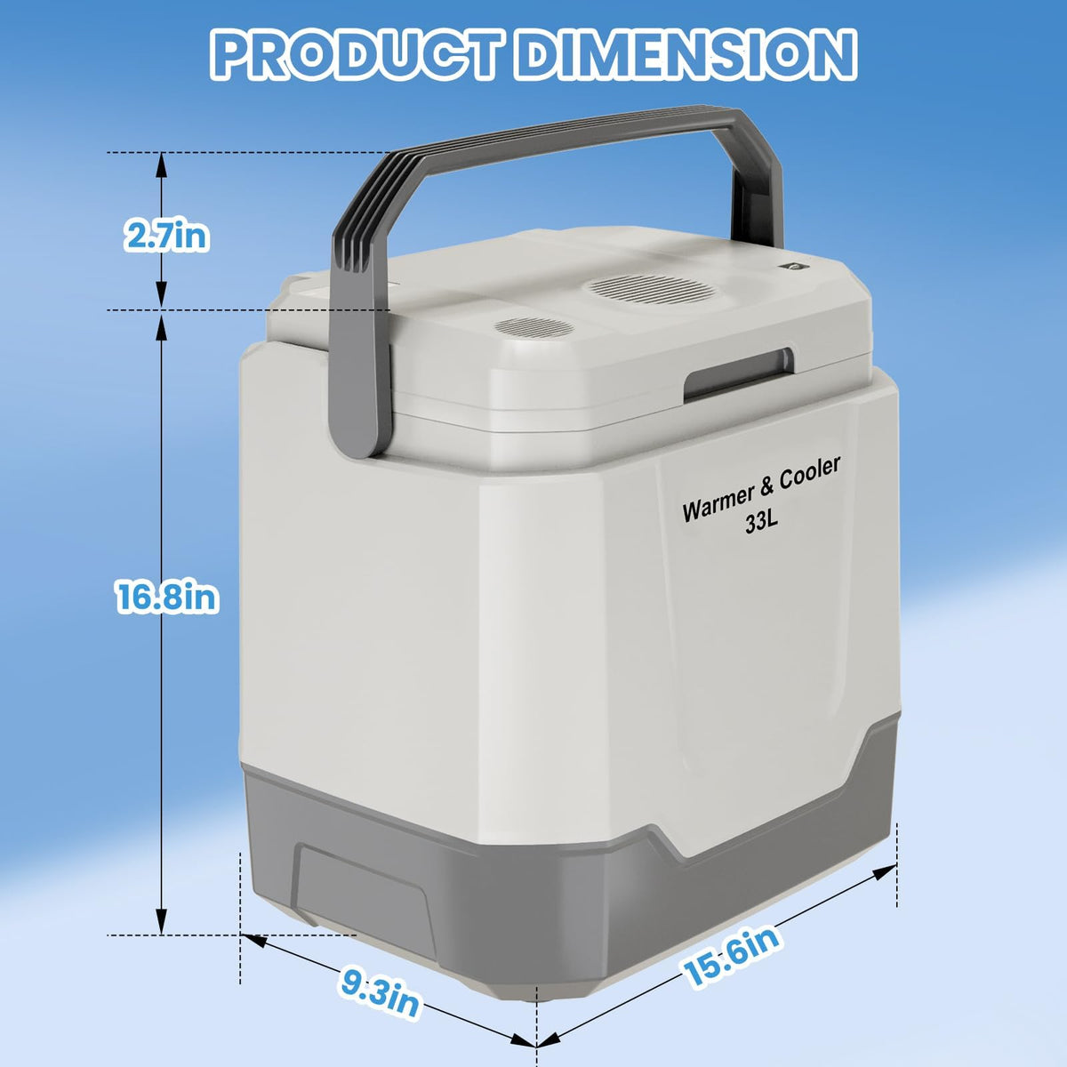 Takywep 35 QT Electric Cooler for Car, 12V/110V Portable Car Fridge Cooler & Warmer with AC/DC Power, 33L Car Refrigerator for Travel, Camping, Truck, Home Use, Gray