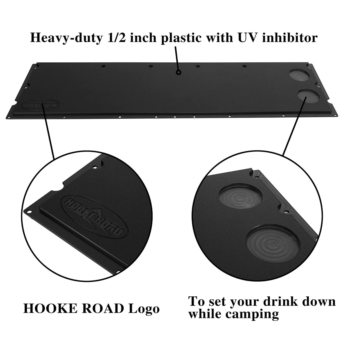 Hooke Road Tacoma Tailgate Panel Flat Cover Protector for 2005-2023 Toyota Tacoma 2nd 3rd Gen, Tail Gate Pad Camping Table, Food-Safe Plastic Cutting Board