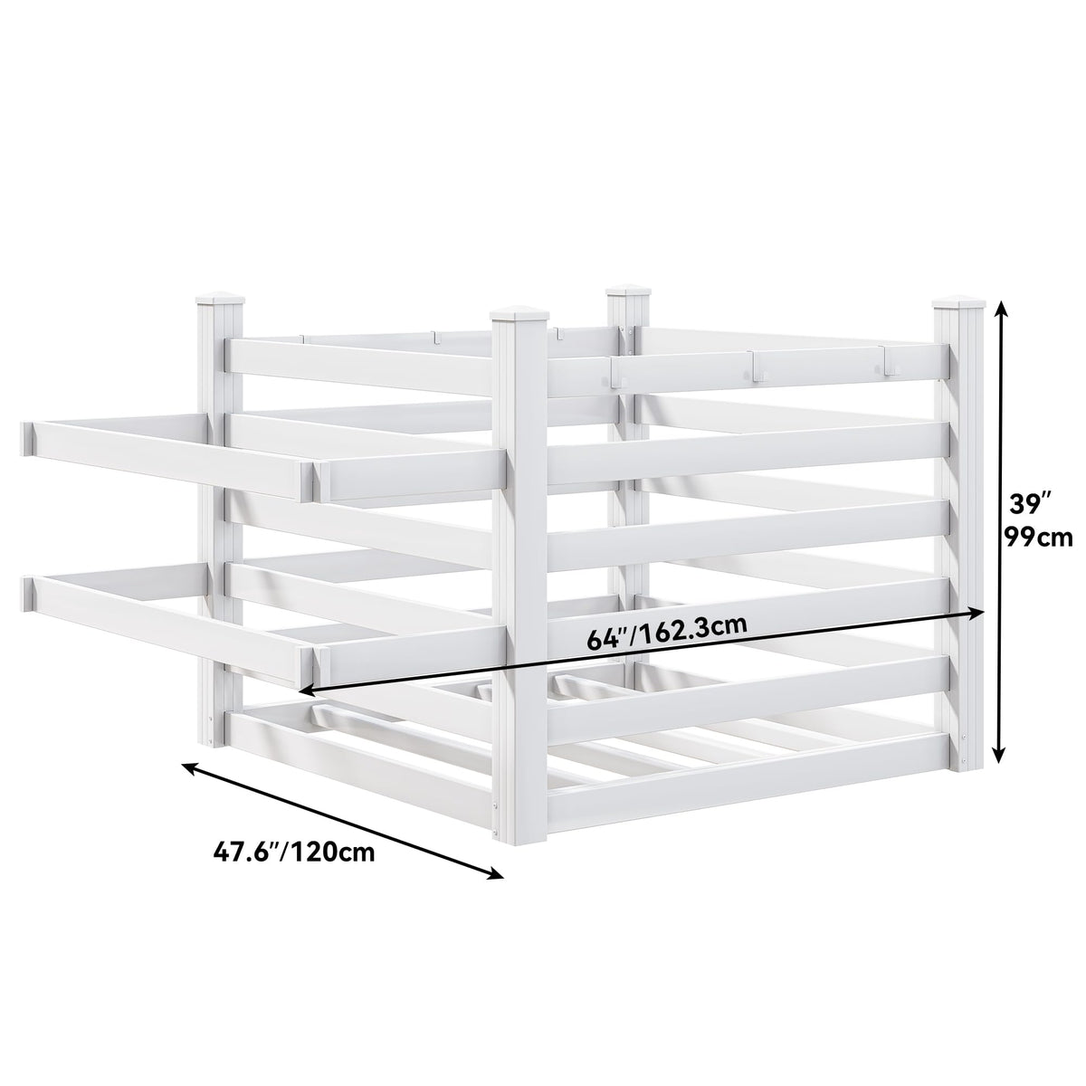 YITAHOME 64" W x 47" L x 39" H Poolside Deckbox Storage Organizer with 6 Movable Hooks, Outdoor Waterproof Pool Storage Bins