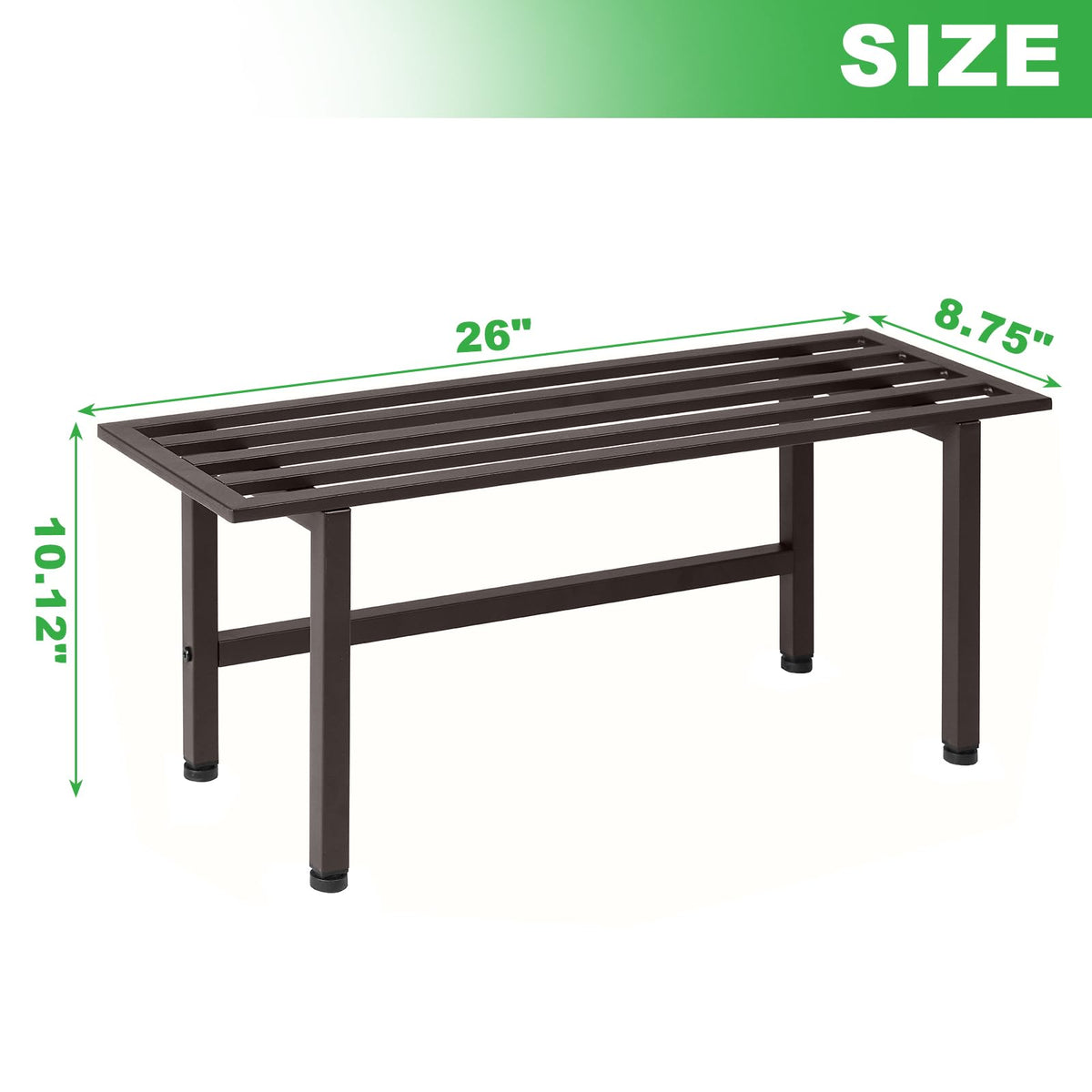 Dipion 2 Pack Metal Plant Stand Outdoor Plant Shelf Indoor,1 Tier Heavy Duty Plant Stands for Multiple Plants,26" L x 10.12" H x 8.75" W,Coffee