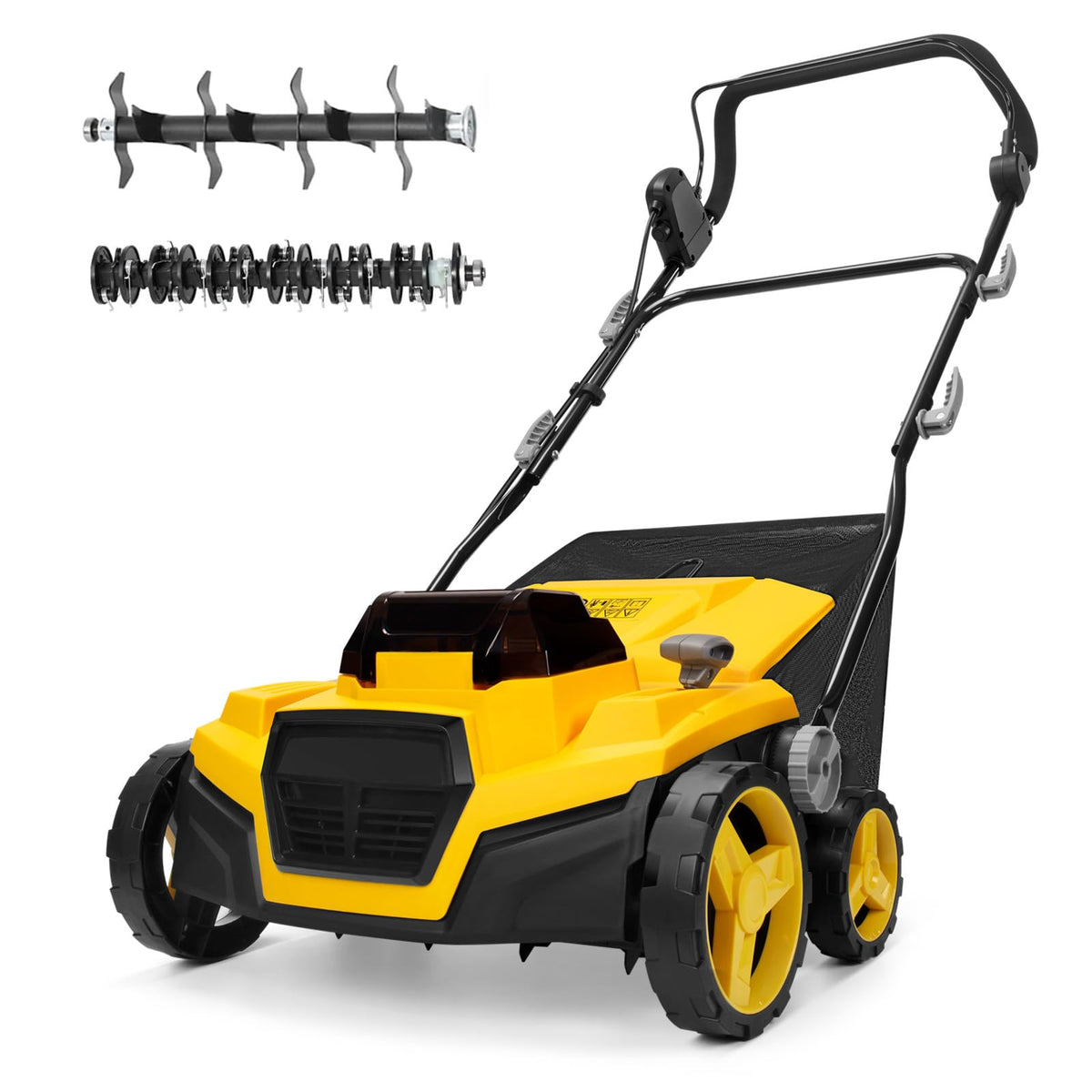 40V 15" Brushless Cordless Electric Dethatcher and Scarifier Compatible with Dewalt 20V Battery(Tool Only), w/12Gal Thatch Collection Bag, 5-Depth Adjustment, Quick-Fold, Walk Behind for Lawn Care