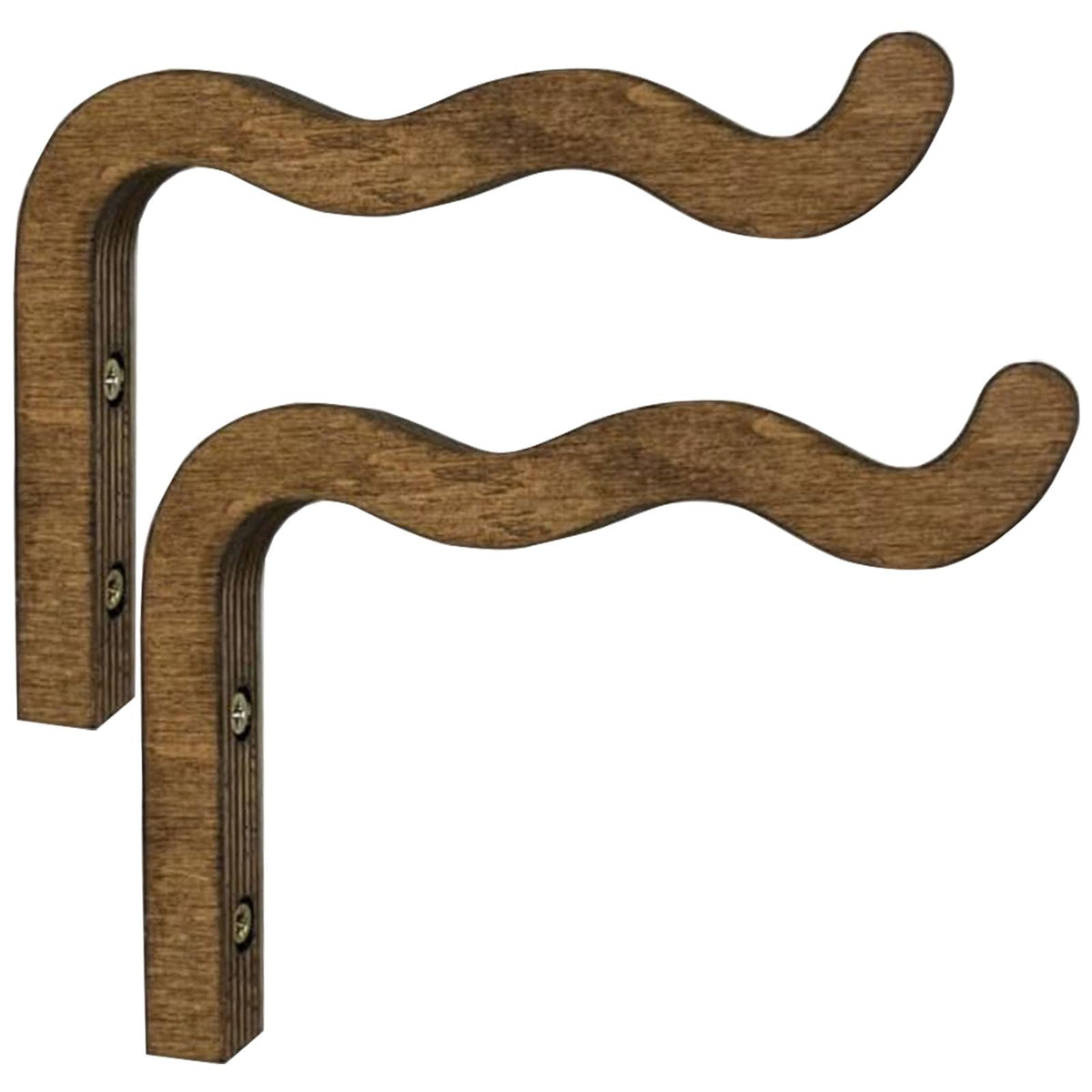 Tritaraesa Wooden Wall Planters, Hanging Plant Hooks for Indoors, Wave-Shaped Wooden Hanging Baskets for Wall Plant Hooks Heavy Duty for Flower Pots Wind Chimes and Bird Feeders (Walnut,2 Pack)