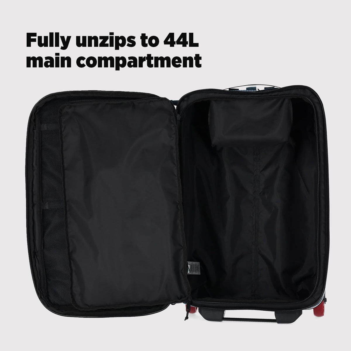 Topo Designs Global Travel Roller Bag Suitcase, 44L Carry-On, 3 Handles, Smooth Heavy Duty Wheels, Telescoping Handle, Durable + Rugged, WRAP Certified, PFAS Free (Apex Pond Blue)