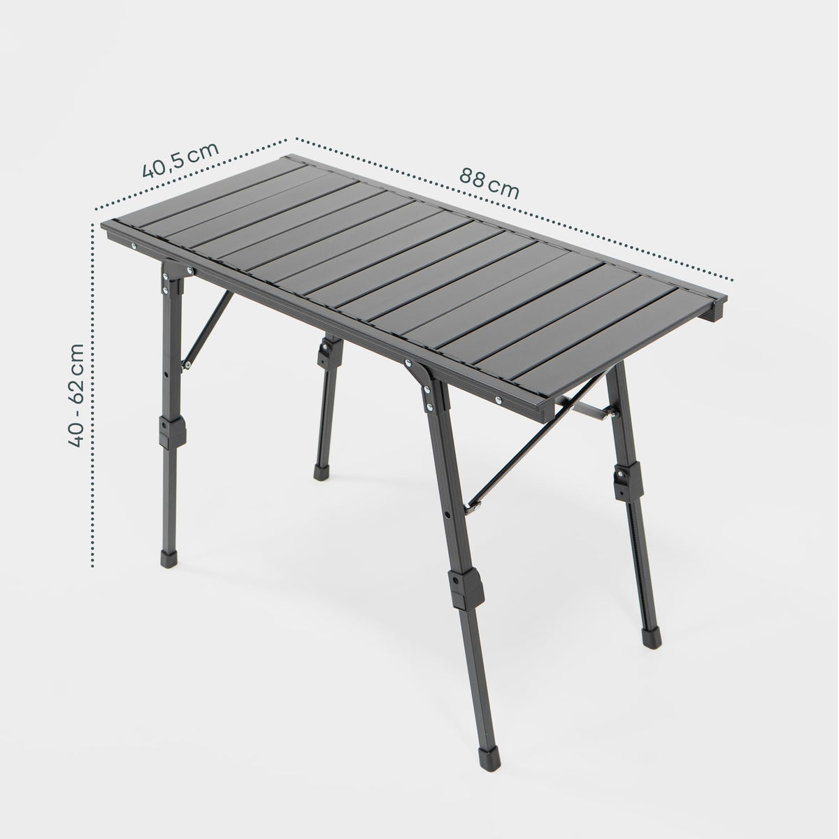 BOXIO - Folding Camping Table 88 x 40 cm Weatherproof Stable & Foldable Height-Adjustable Outdoor Table for Camping, Garden, Balcony & Motorhome Accessories (With Bag)