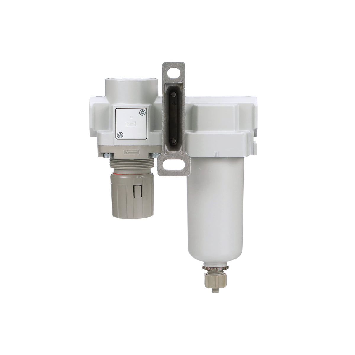 PneumaticPlus SAU420-N04G-MEP Compressed Air Filter Regulator Combo 1/2" NPT - Metal Bowl, Manual Drain, Bracket, Gauge