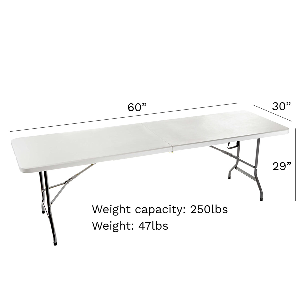 Iceberg IndestrucTable Too Center-Folding Table, 1200 Series, 30" W x 96" L x 29" H, Platinum, 1 Count