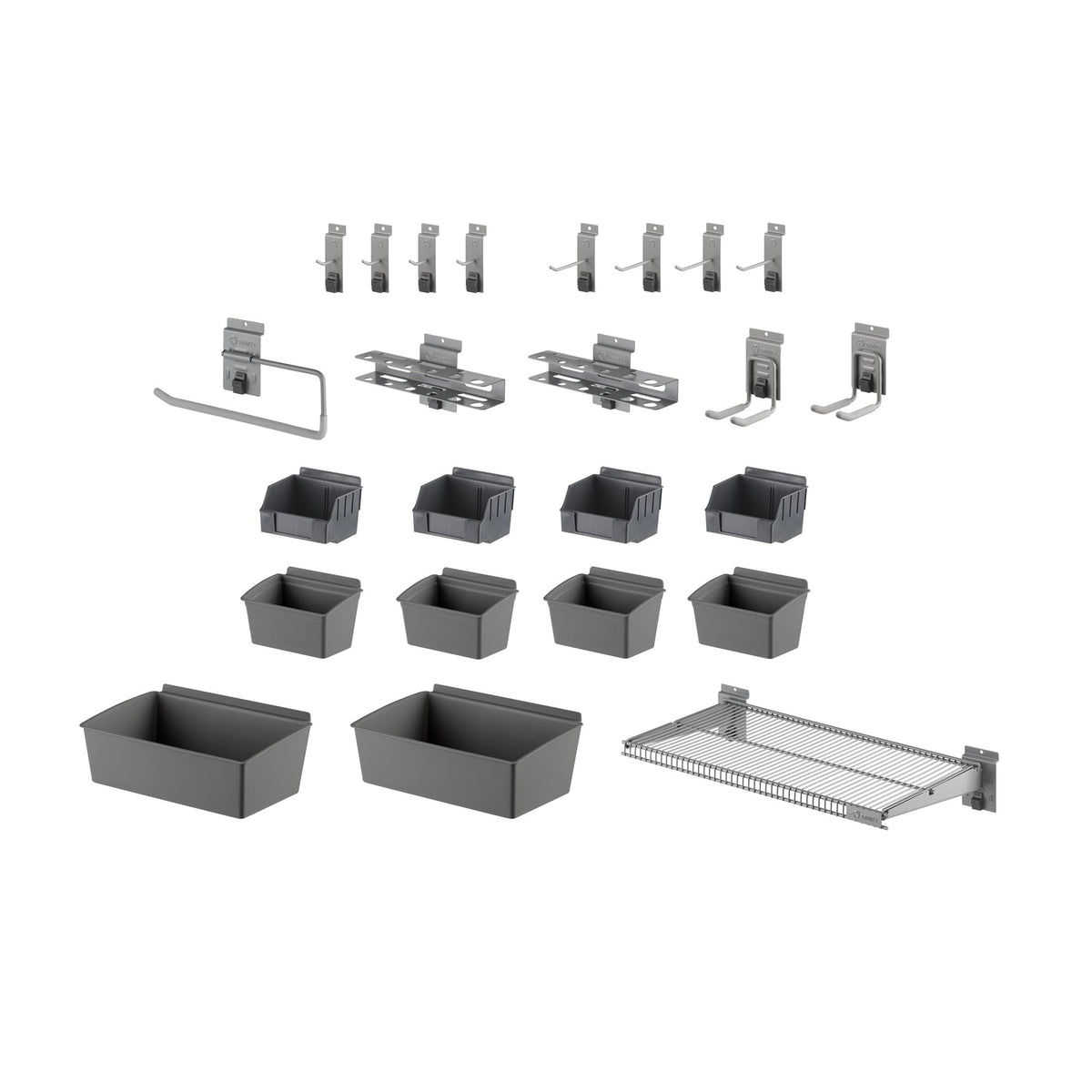 TRINITY 48 Sq Ft Modular Slatwall Panels Kit, Garage Organization and Storage System, Includes 24 Garage Organizer Accessories, 3600 lb Total Capacity, White PVC, Stud Mount Hardware Included