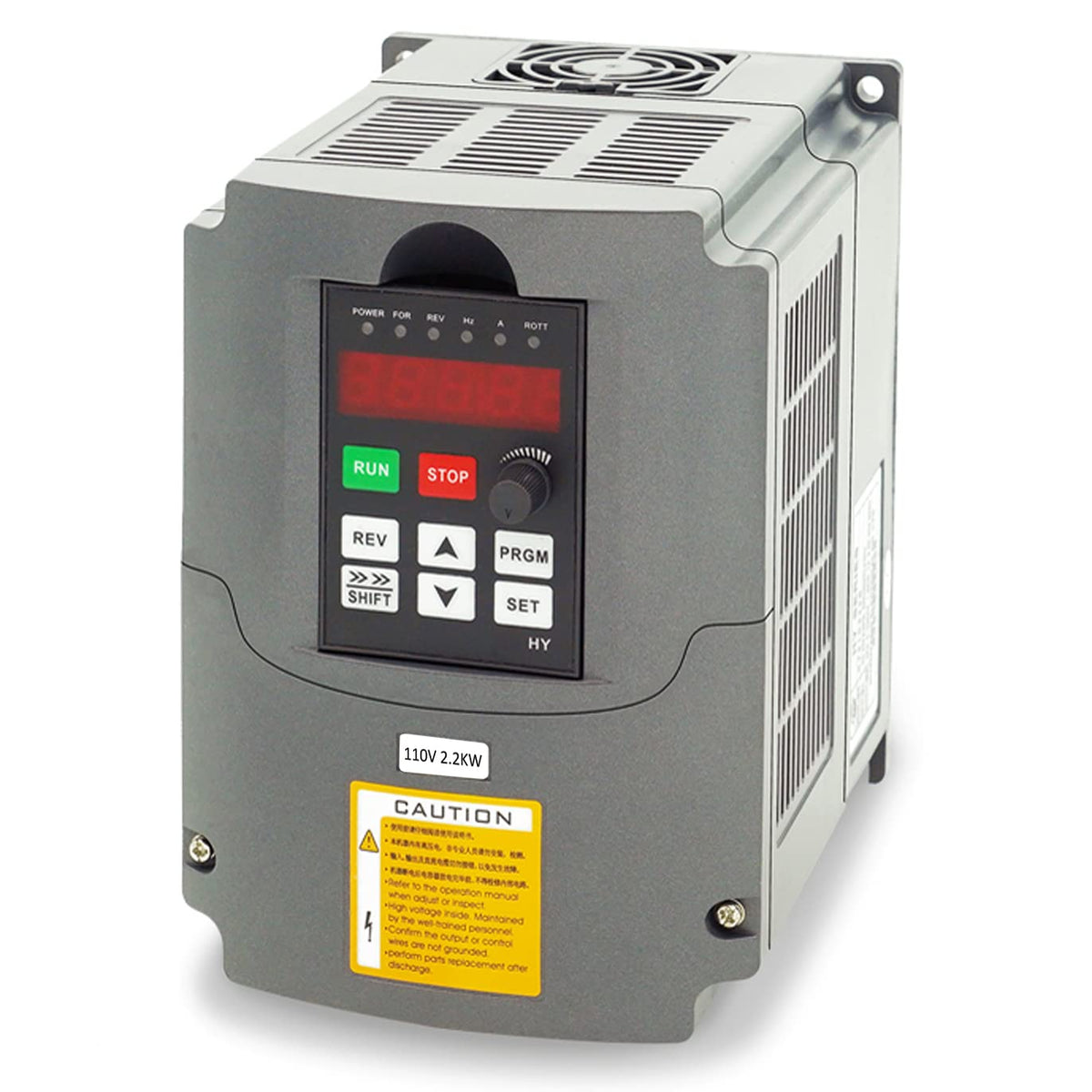 HY HUANYANG VFD Converter,Variable Frequency Drive,110v Single Phase Input to 110v Three Phase Output (for power ≤3HP three-Phase Motor/Spindle) 0-400hz Speed Rotation (HY Series-110v 2.2kW 3HP Model)
