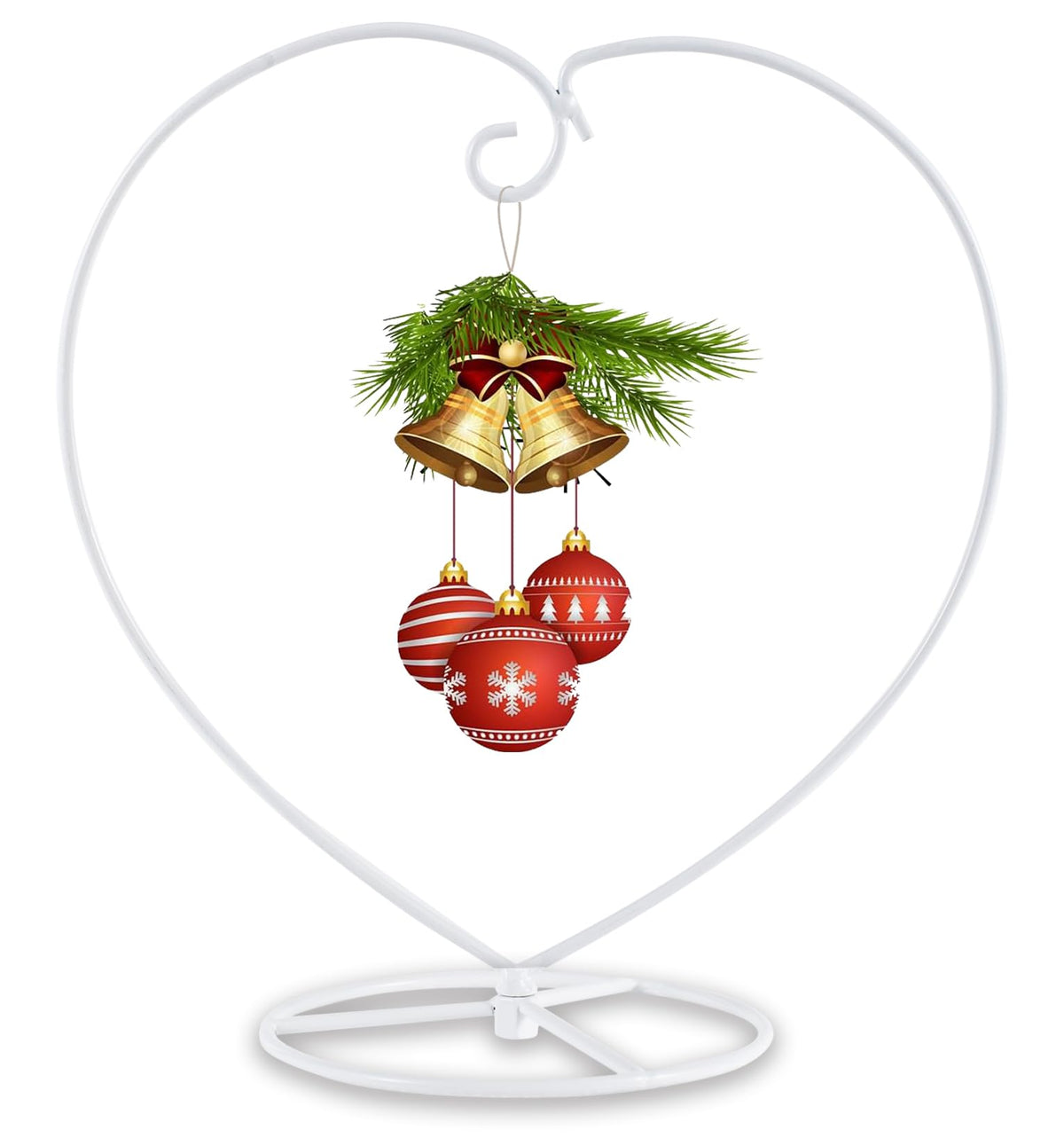 Maibloln Ornament Display Stand Hanger Rack Hook Chrismas Ornament Party Decoration Holder Air Plant Flower Pot Hanging Terrarium Home Office Decoration(White-Love)