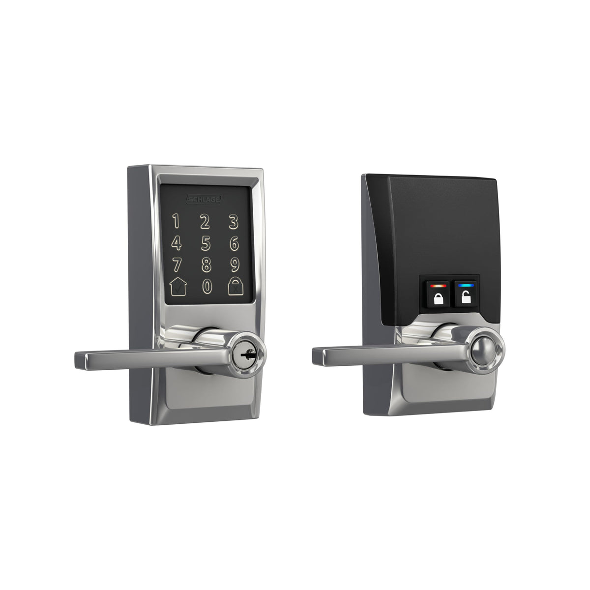 Schlage Encode Smart Wi-Fi Lock with Lever Handle, Touchscreen Keypad, Keyless Entry Door Lock, App Control, Alexa, Google Home and Airbnb Compatible, Bright Chrome, FE789WB CEN 625 LAT