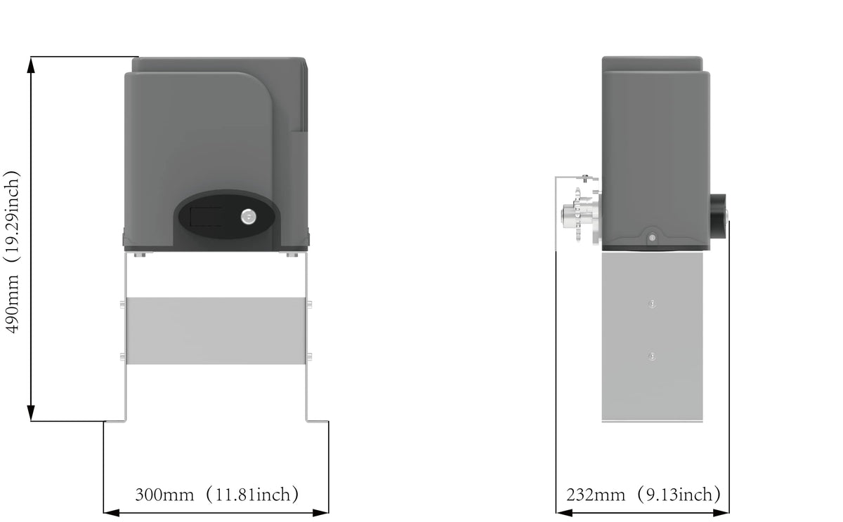 GATEXPERT Sliding Automatic Gate Operator Kit with 2 Remote Controls Slide Gates up to 1200 pounds and 40ft Long Chain Driven Gate Motor (SGO06-GREY)