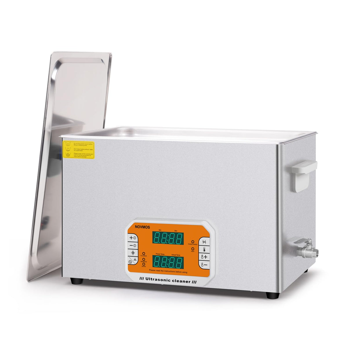 NOVMOS Ultrasonic Cleaner,30L 600W Touch Screen Control Ultrasonic Cleaning Machine with Timer&Heater,Sonic Cleaner for Gun,Carburetors,Parts,Chain Cleaning (Including Baskets)