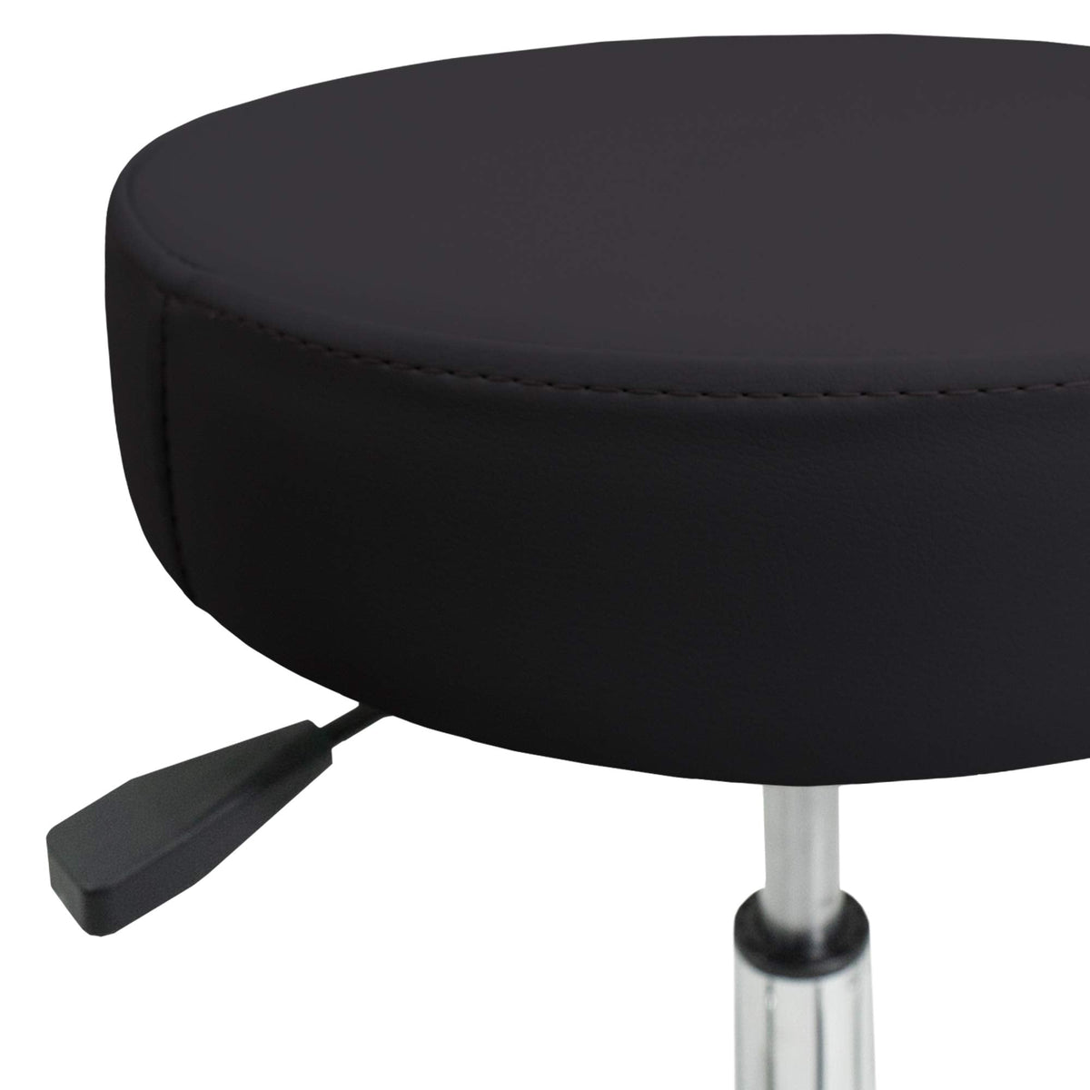 EarthLite Pneumatic Rolling Stool, Std Height, 19” - 25", Black