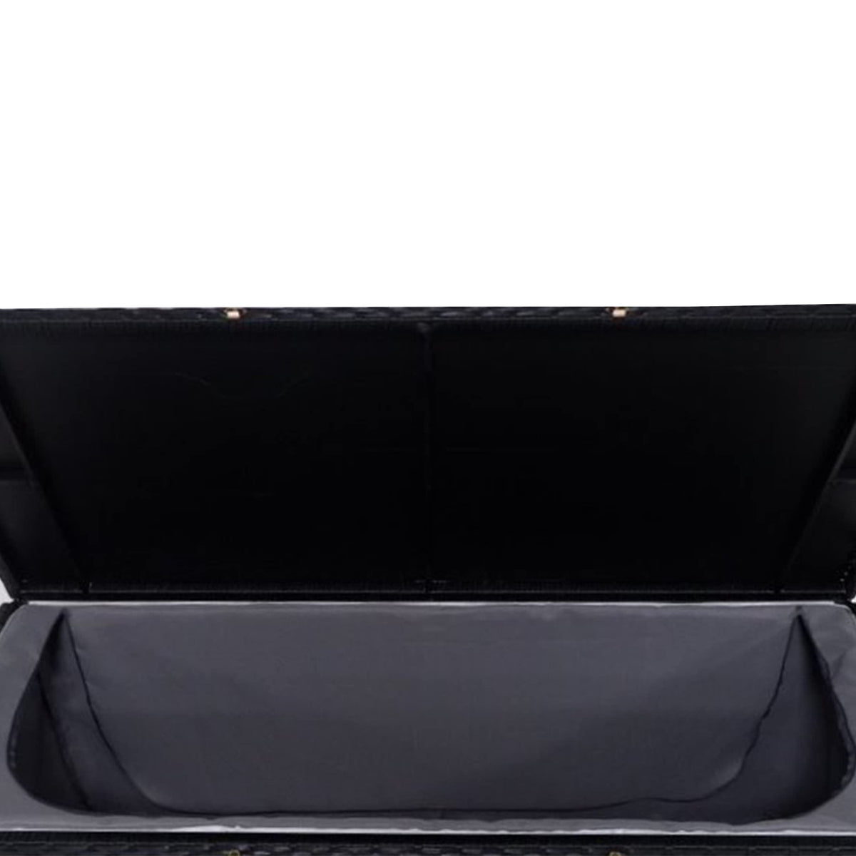 Oakland Living Black Outdoor Storage Box, Wicker-Rattan Bench for Patio, Deck, Pool, Yard & Garden, 113 Gallon