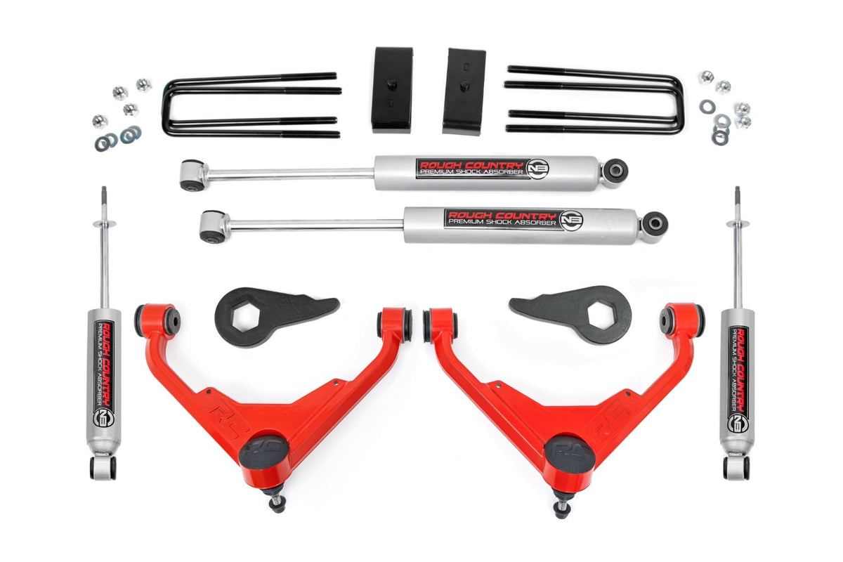 Rough Country 3" Lift Kit for 2001-2010 Chevy/GMC 2500HD | FT Codes - 8596N2RED