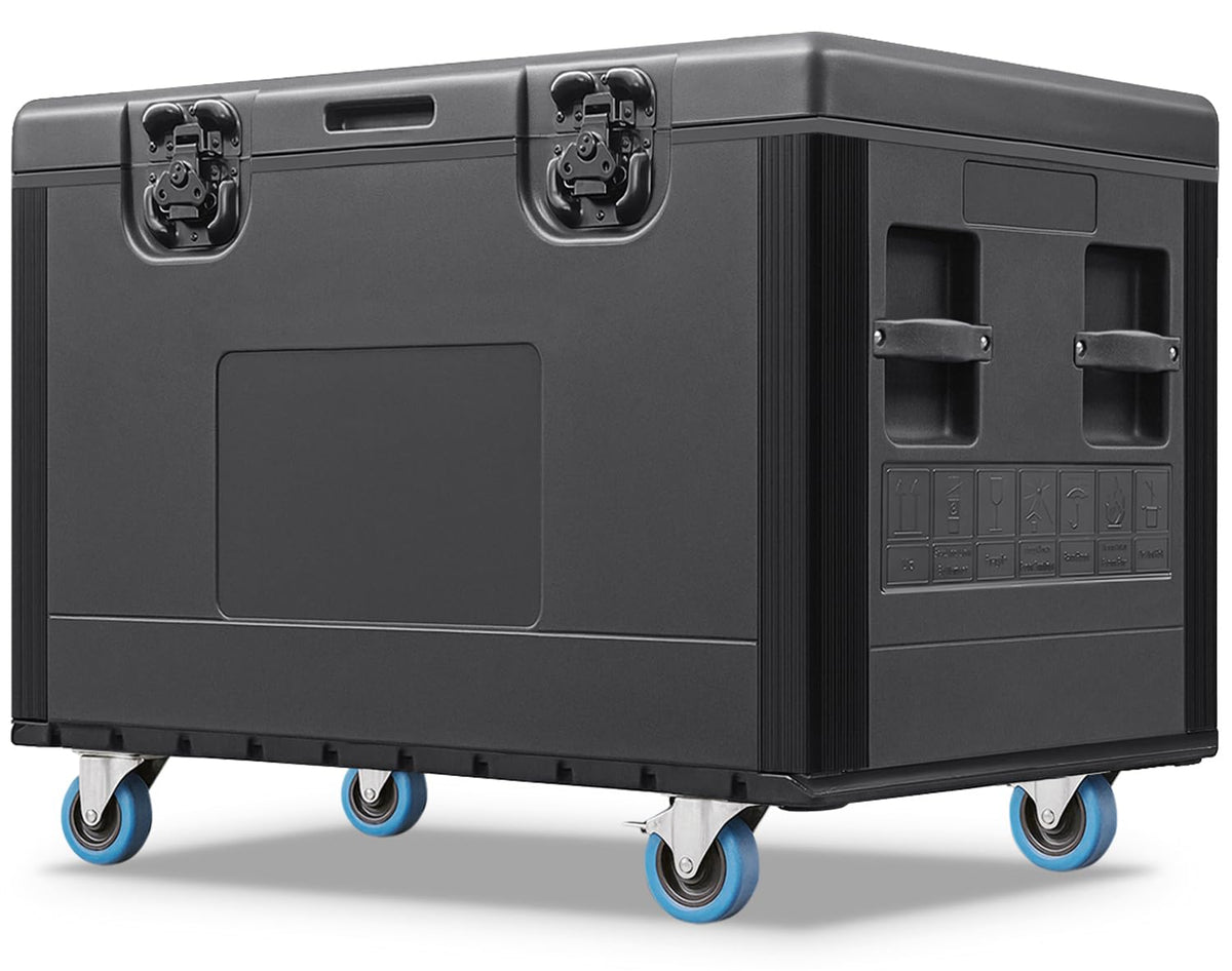 Diandian Utility Cable Trunk Road Case with Wheels, 35" x 22" x 24" Professional Stackable Heavy Duty ATA Rolling Road Case, for Pro Audio & DJ Equipment Storage, Transport for Touring with Casters