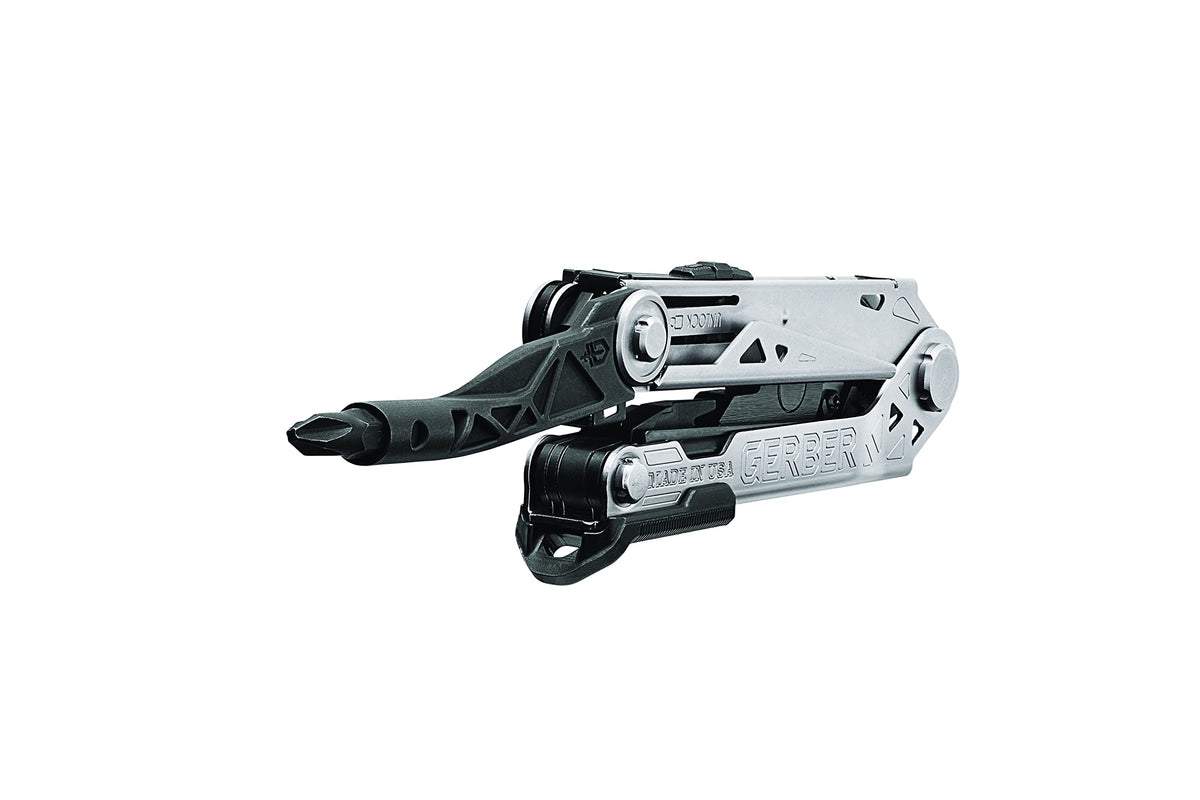 Gerber Gear Center-Drive - Bit Set & Berry-Compliant Sheath - 16-Piece Multipurpose Tool with Knife, Wire Cutters, Pry Bar, Bottle Opener & More - Silver, Black Sheath