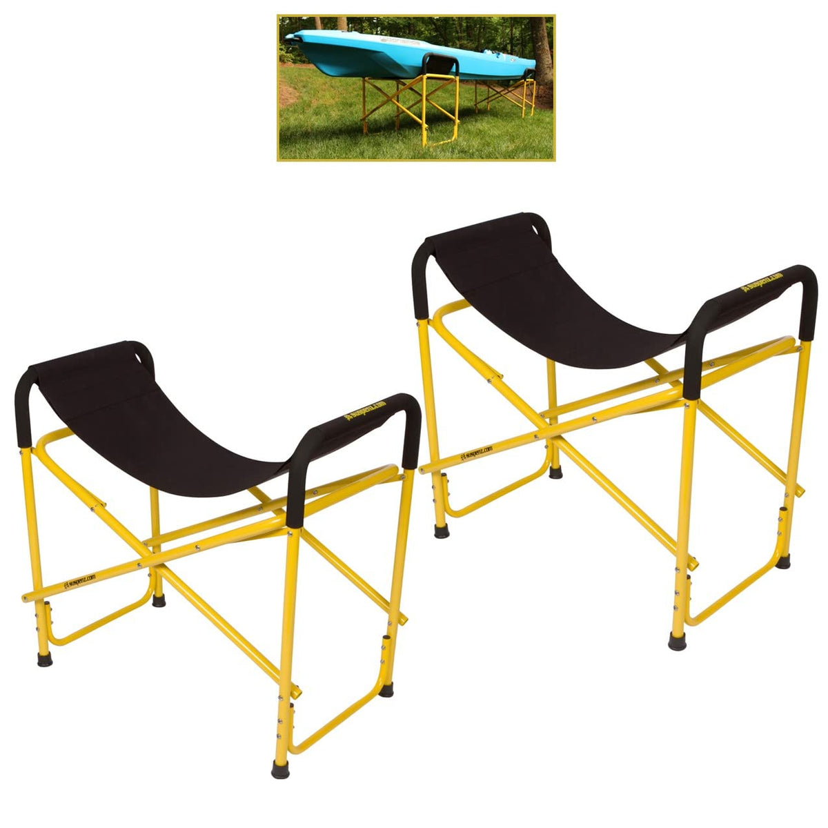 Suspenz Kayak Canoe Stands Foldable, Portable, Big Catch Super Duty Work Stations with Slings, Model (55-0130)