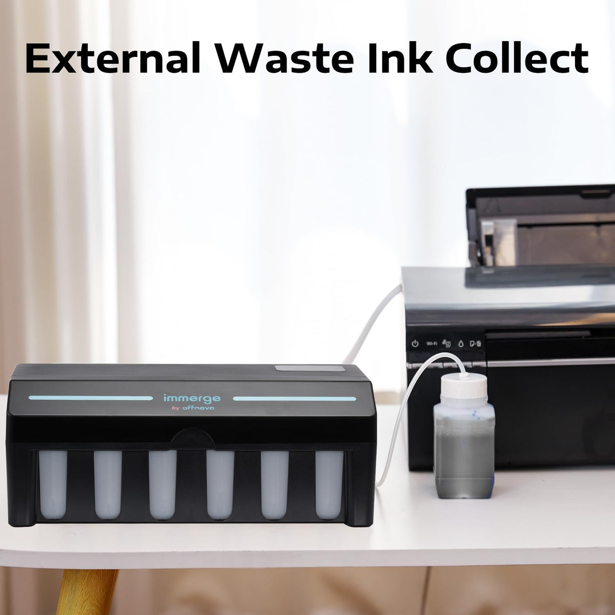OFFNOVA Immerge CISS DTF with Digital Display, White Ink Circulation System, Extension CISS Ink Tube and Waste Ink Tank/Collector for ET8550 ET8500 L1800 L800 L805 DTF Printer, Black