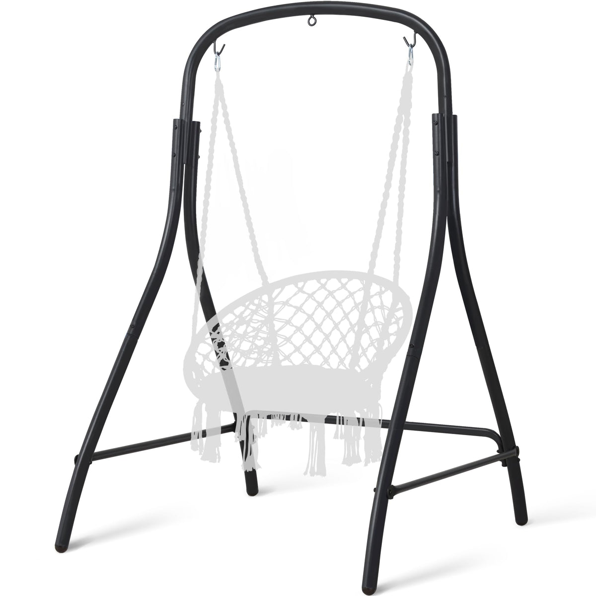 SUNCREAT Hammock Chair Stand, Heavy-Duty Steel Hammock Stand, 400 lbs Capacity, Adjustable Height, Dual-use Swing Stand for Outdoor Indoor, Hammock Chair not Included, Black