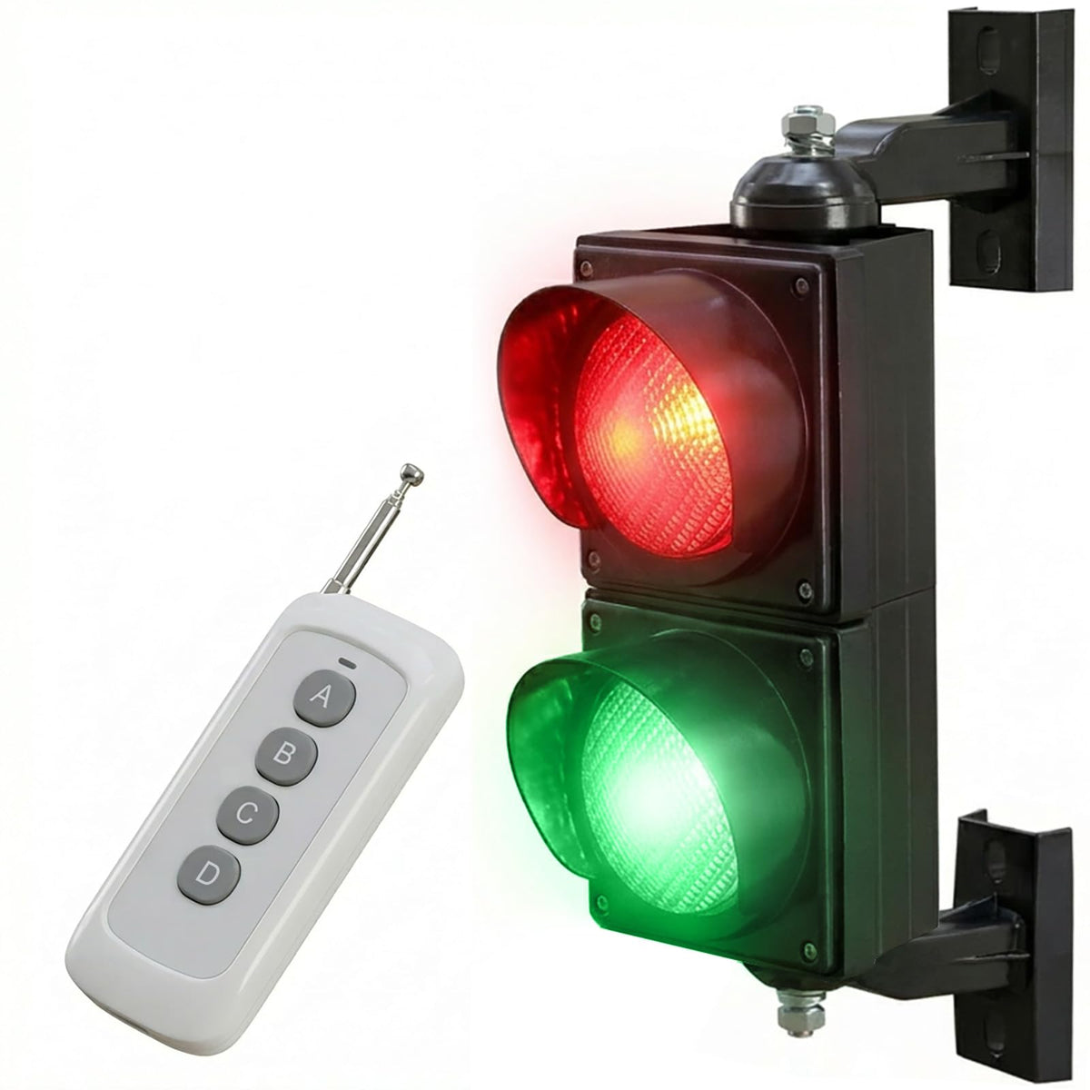 LED Traffic Stop Go Light Kit, 4-Inch Stop and Go Signal Light,Remote Control IP65 Waterproof Industrial LED Stop Go Signal Light for Loading Dock, Parking Lot, Warehouse & Garage Decor (2-Light)
