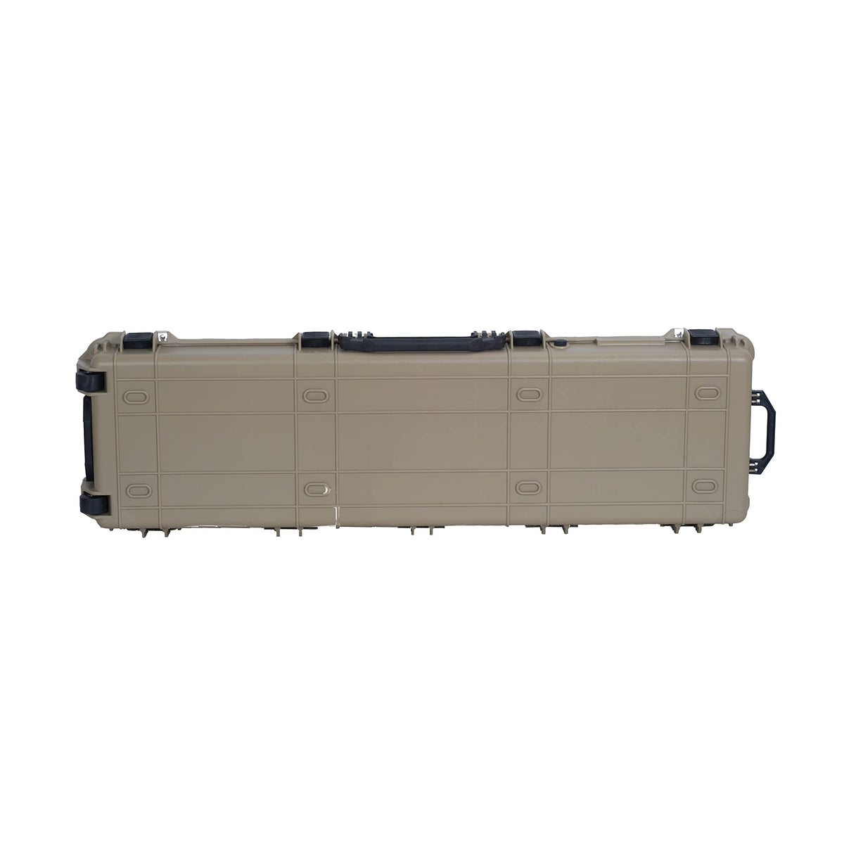 MEIJIA Portable IP67 Waterproof All Weather Hard Rifle Case with Rolling Wheels,Customizable Fit Foam Inserted,Soft Grip Handle,53x16.14x6.1inches (Desert Tan)