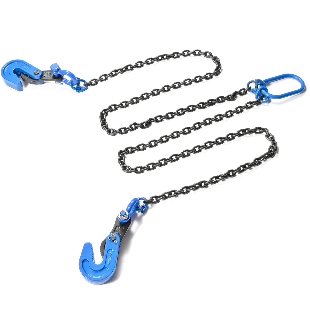 Horizontal Steel Plate lifting clamp kit-0.8t capacity with High Strength Manganese Steel 1.5m Chain|ASME B30.20 Certified plate clamp & Rigging Set