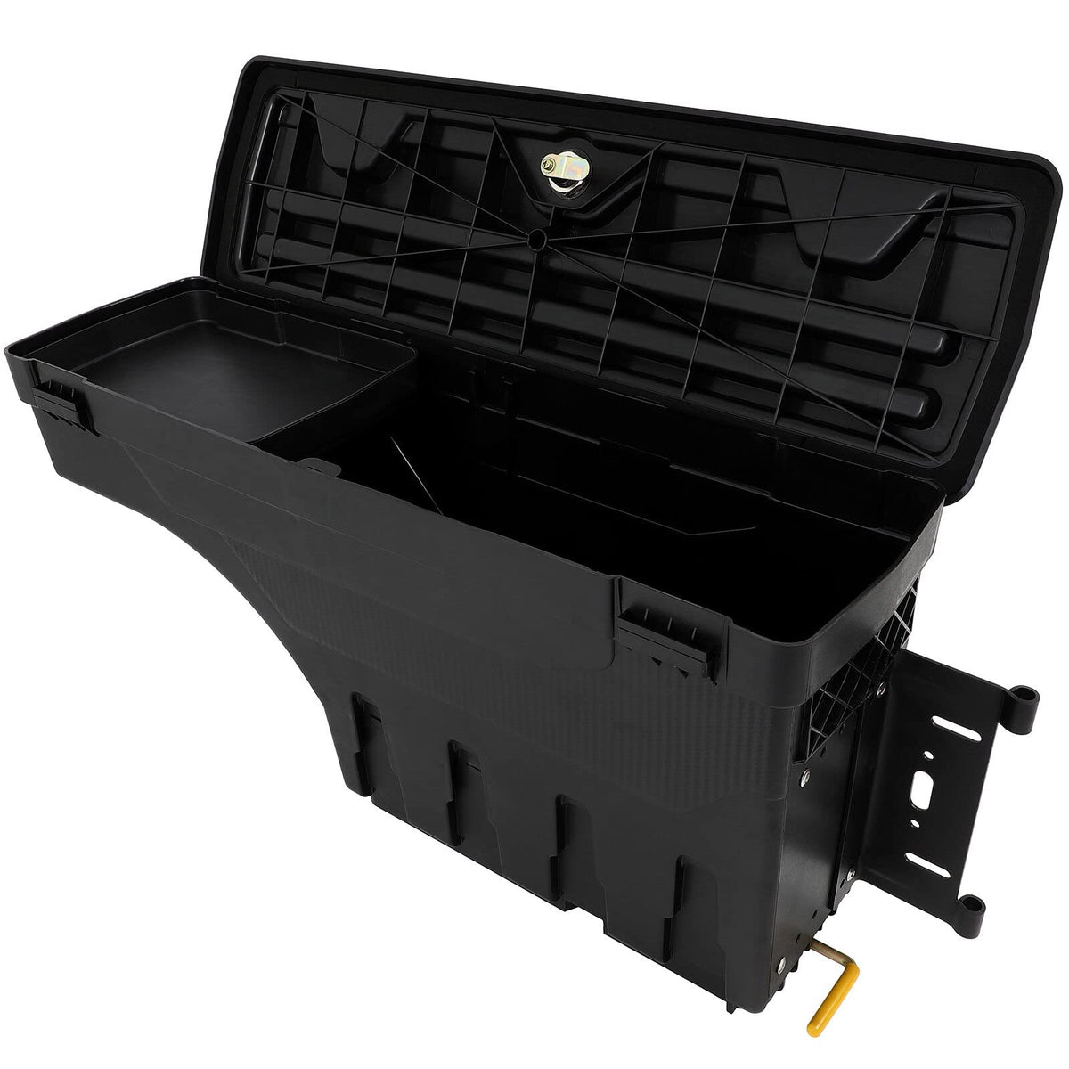 SCITOO Truck Bed Tool Box for Ford F-250 F-350 F-450 Super Duty 1999-2016 Right Passenger Side,Multi-Compartment Dividers Organized Storage,Heavy Duty & No-Drill Installation