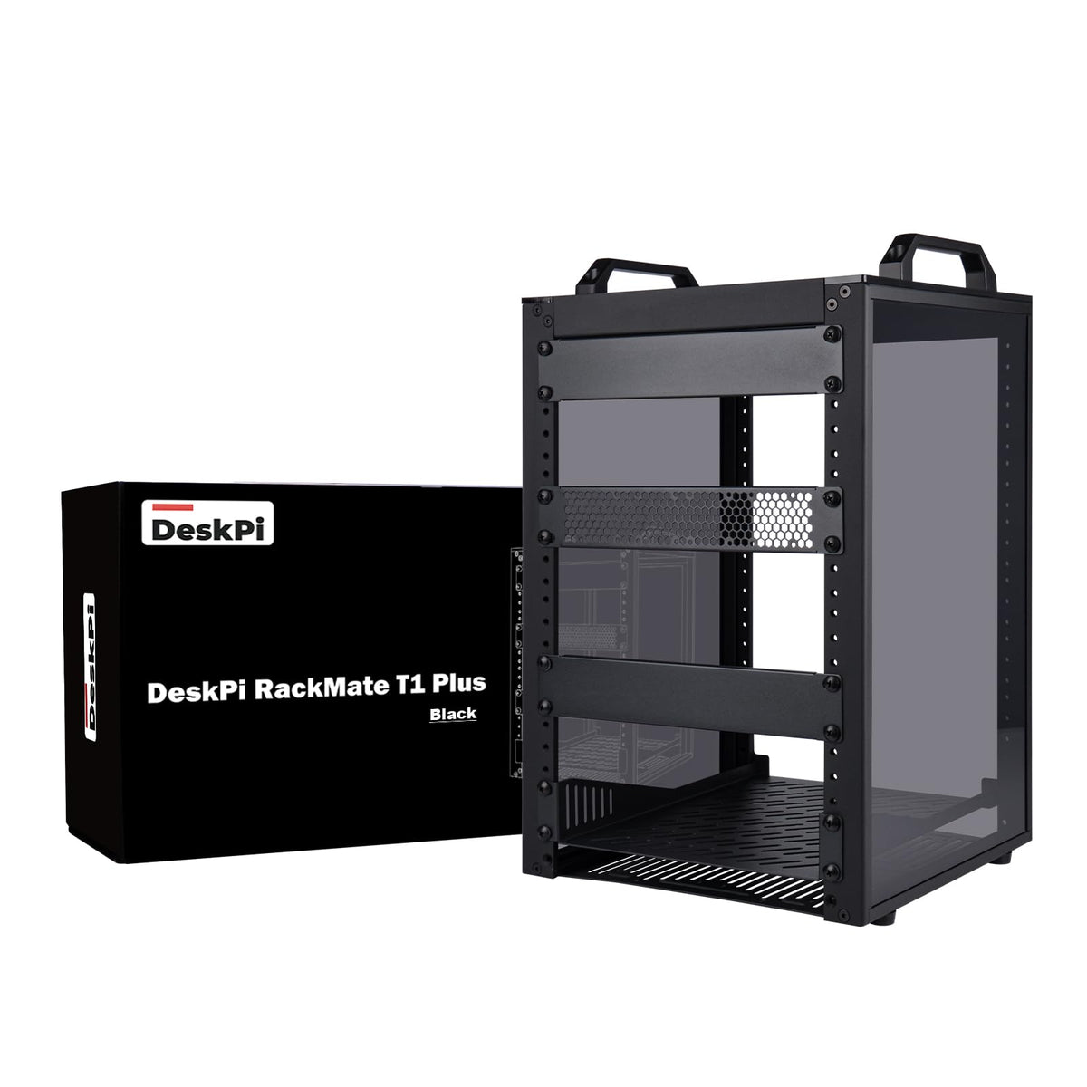 GeeekPi 8U Server Rack Cabinet, DeskPi RackMate T1 Plus,10 inch Network Rack for Servers, Network, A/V Equipment, 10.23inch/260mm Depth (Black)