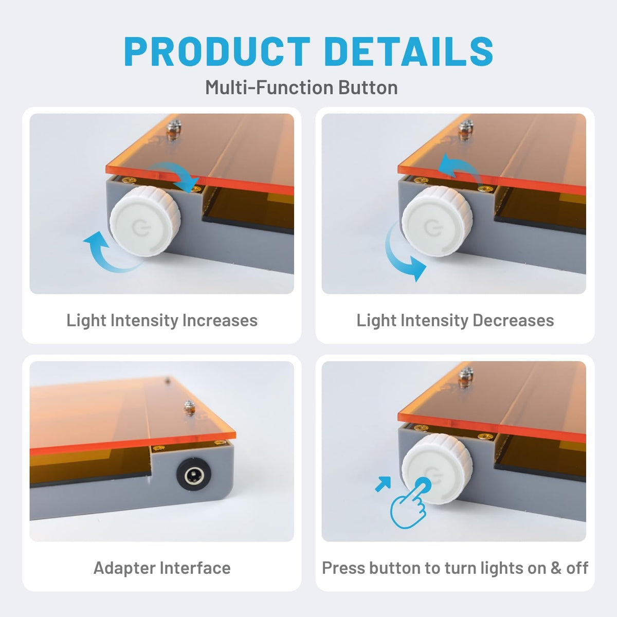 Blue LED Light Transilluminator 470nm for Gel Electrophoresis Visualization and Gel Cutting