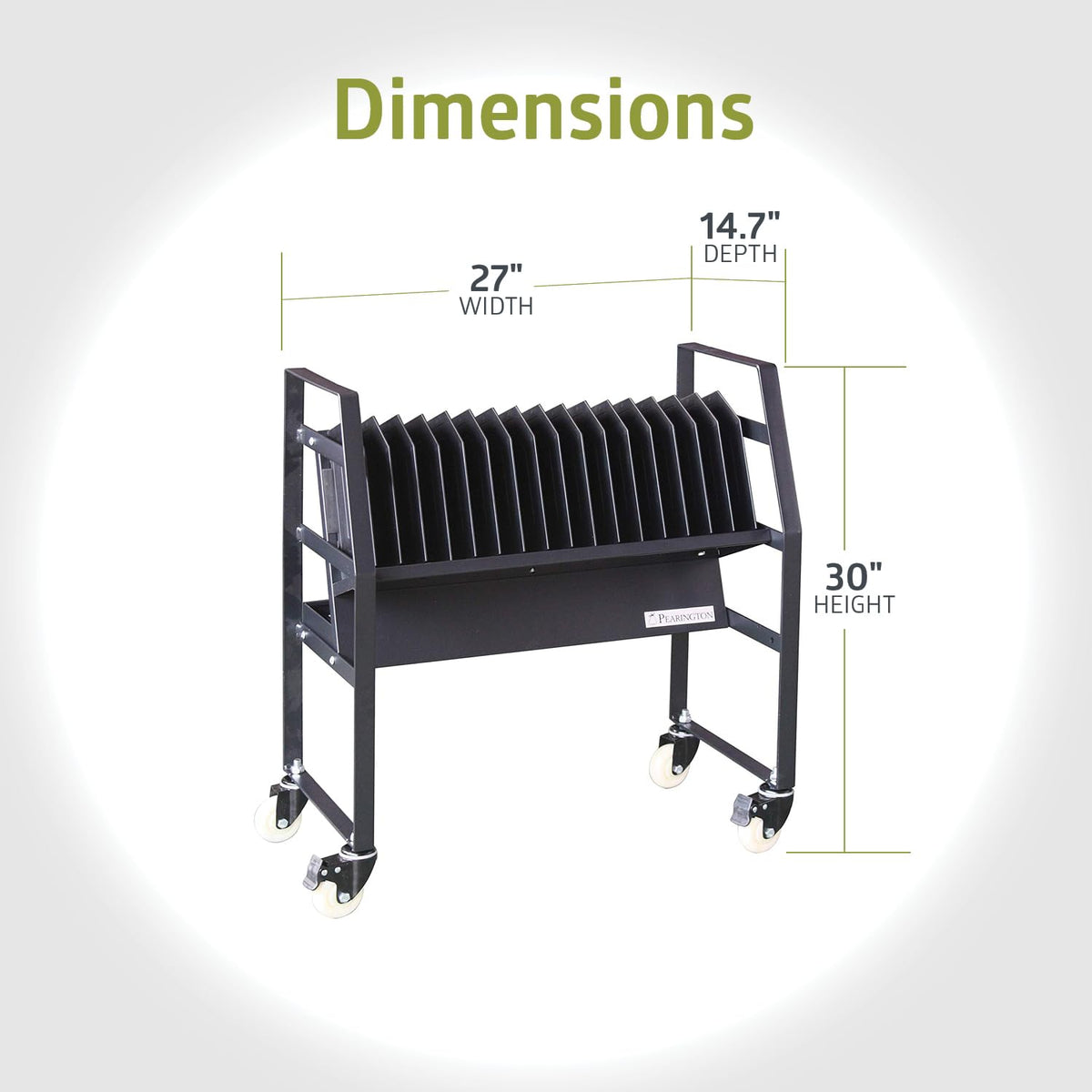 Pearington-PEAR-91361,16 Device Mobile Open Charging Cart for iPads,Chromebooks & Laptop Computers,Compatible with Any Screen Size,Easy Access Slots,Removable Dividers,Small Footprint,Surge Protection