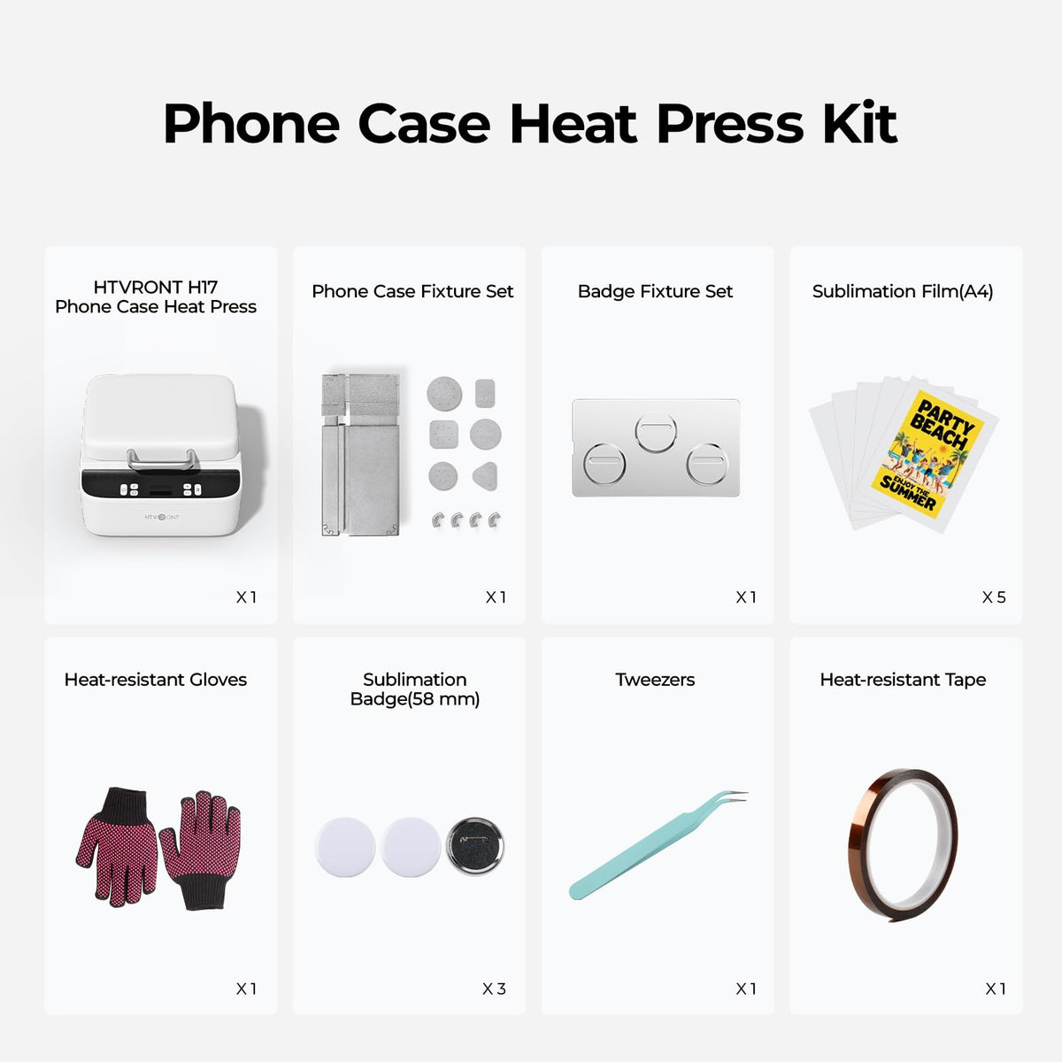 HTVRONT Phone Cases Heat Press - 3D Vacuum Heat Press with is Software, Auto Temperature Control. Includes 2 Adjustable Phone Fixture(Compatible with iPhone & Android)