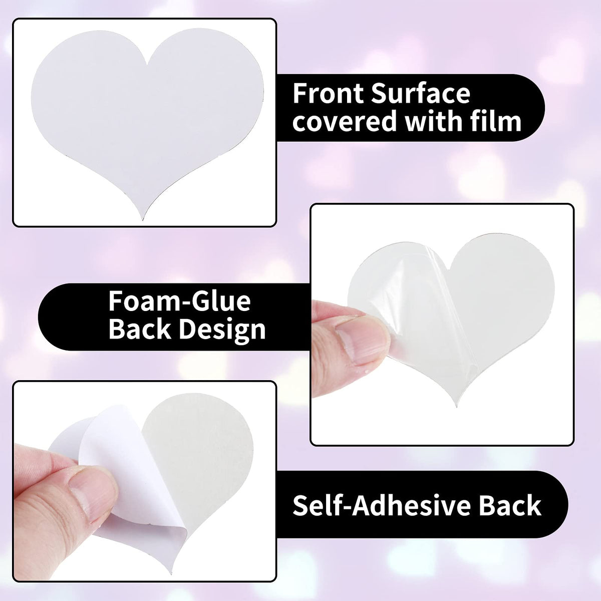 Zonon 17 Pieces Heart Mirror Wall Decal 3D Acrylic Heart Mirrors Wall Art Decor Removable Sticker for Living Room Bedroom Home Decoration