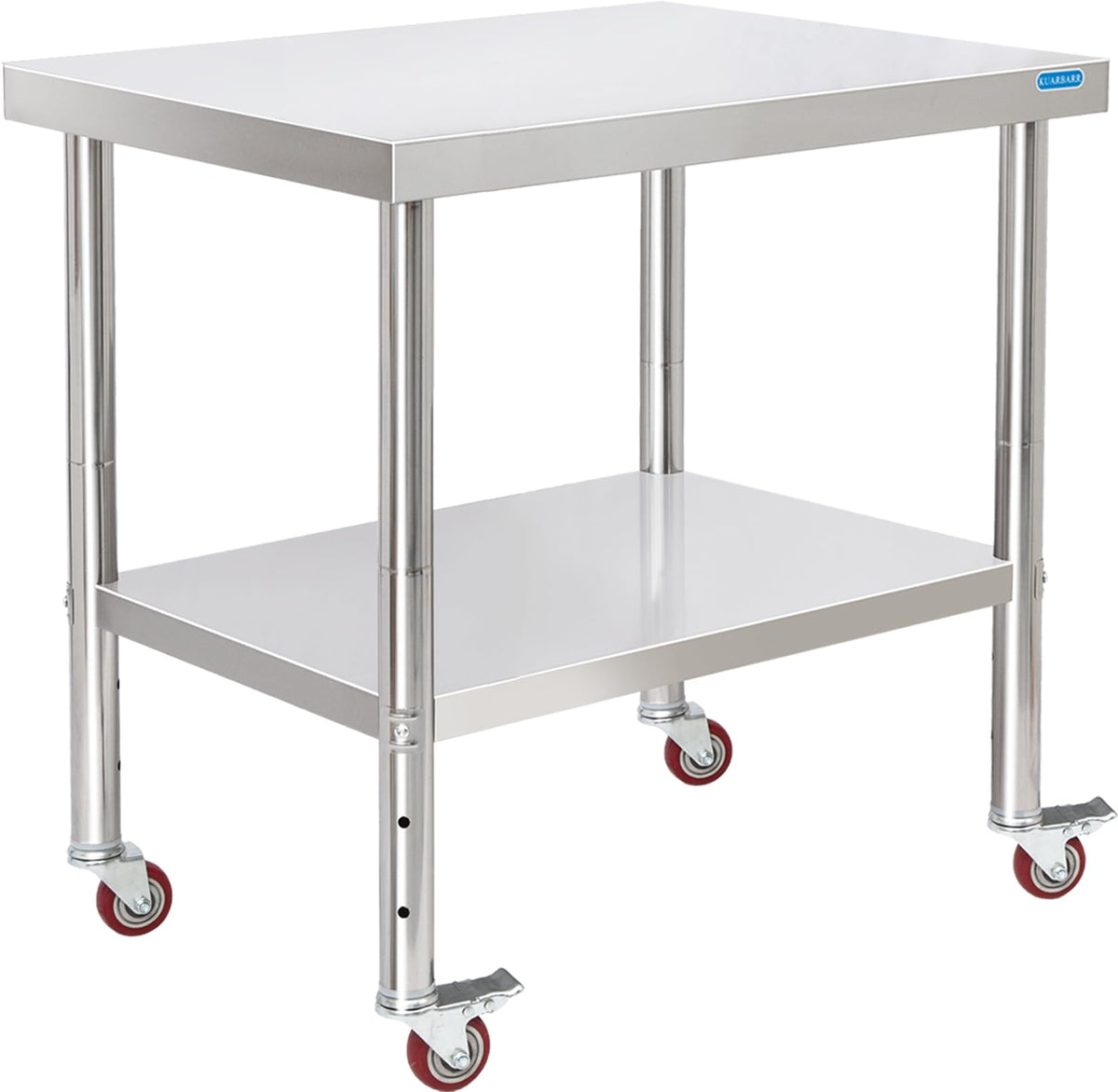 KUARBARR Stainless Steel Table for Prep & Work with 4 Caster Wheels with Adjustable Undershelf 24 x 30 NSF Metal Commercial Kitchen Worktable for Restaurant Home Outdoor