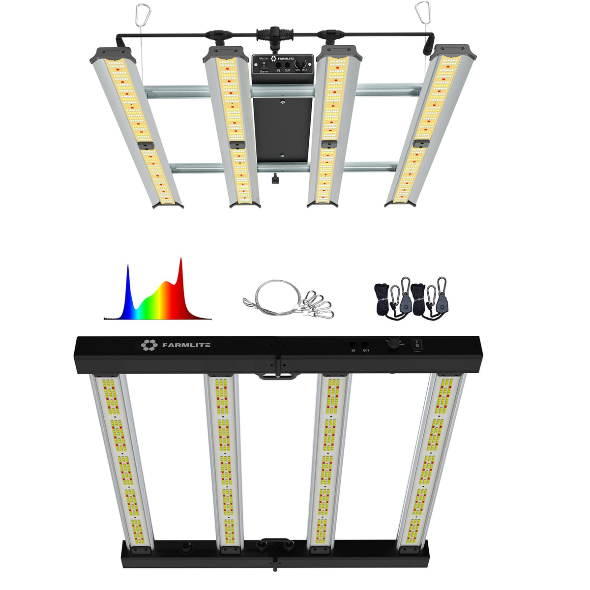 FARMLITE Grow Light LED Grow Lights for Indoor Plants Full Spectrum Growing Light Plant Hanging Growing Lamps Seedling Daisy Chain Dimmable Board 4x4ft Coverage