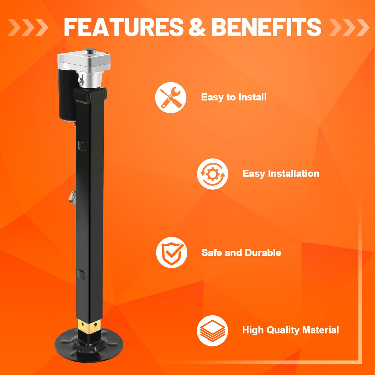 5th Wheel RV Front Jack Compatible with Lippert Ground Control 3.0 Automatic 5th Wheel RV Leveling System, Front Hall Effect Jack for Right or Left Leg, 5,000-lb. Load Capacity 305340