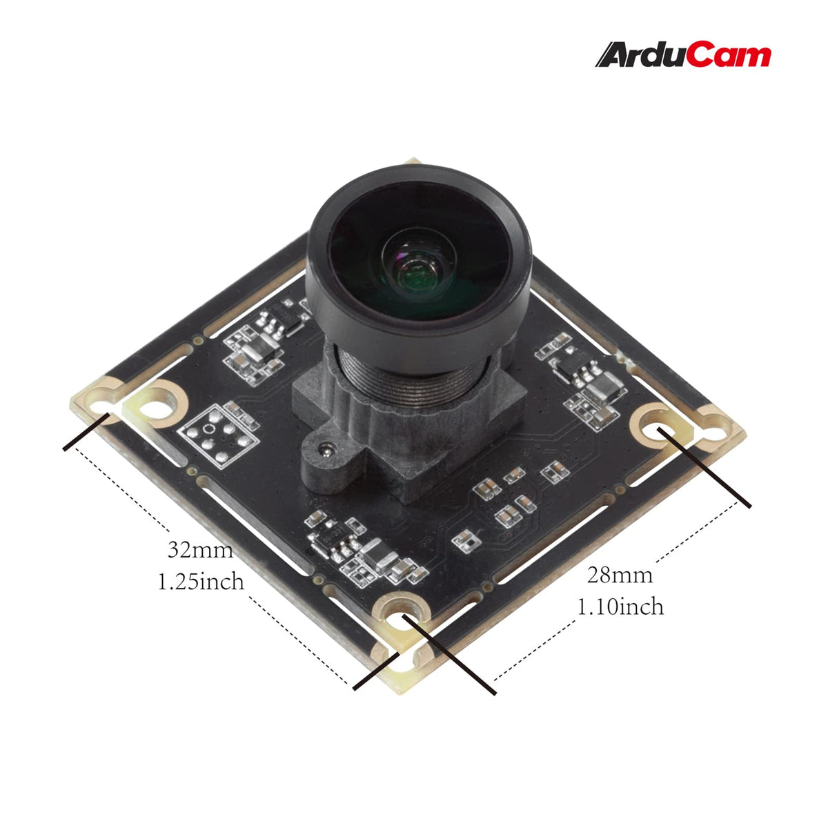 Arducam 5MP Wide Angle USB Camera for Computer, 1/4" CMOS OV5648 Mini UVC USB2.0 Video Webcam with Microphone, with 3.3ft/1m Cable
