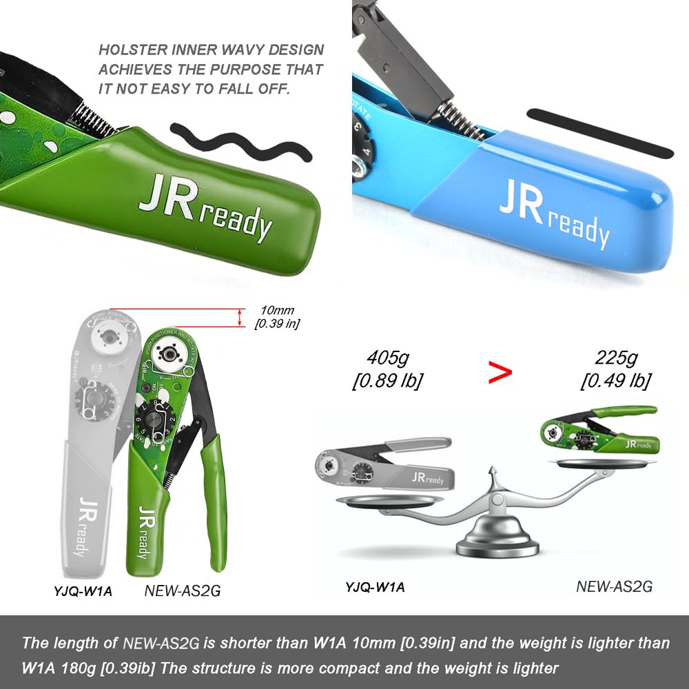 JRready ST2060-AS2G M22520 2 01 Indent Crimper Kit NEW-AS2G 615717 Aviation Crimp Tool and 7 Positioner and G125 Gauge for Solid Barrel Contact of Miniature Connector in Electronic Systems 20 32awg
