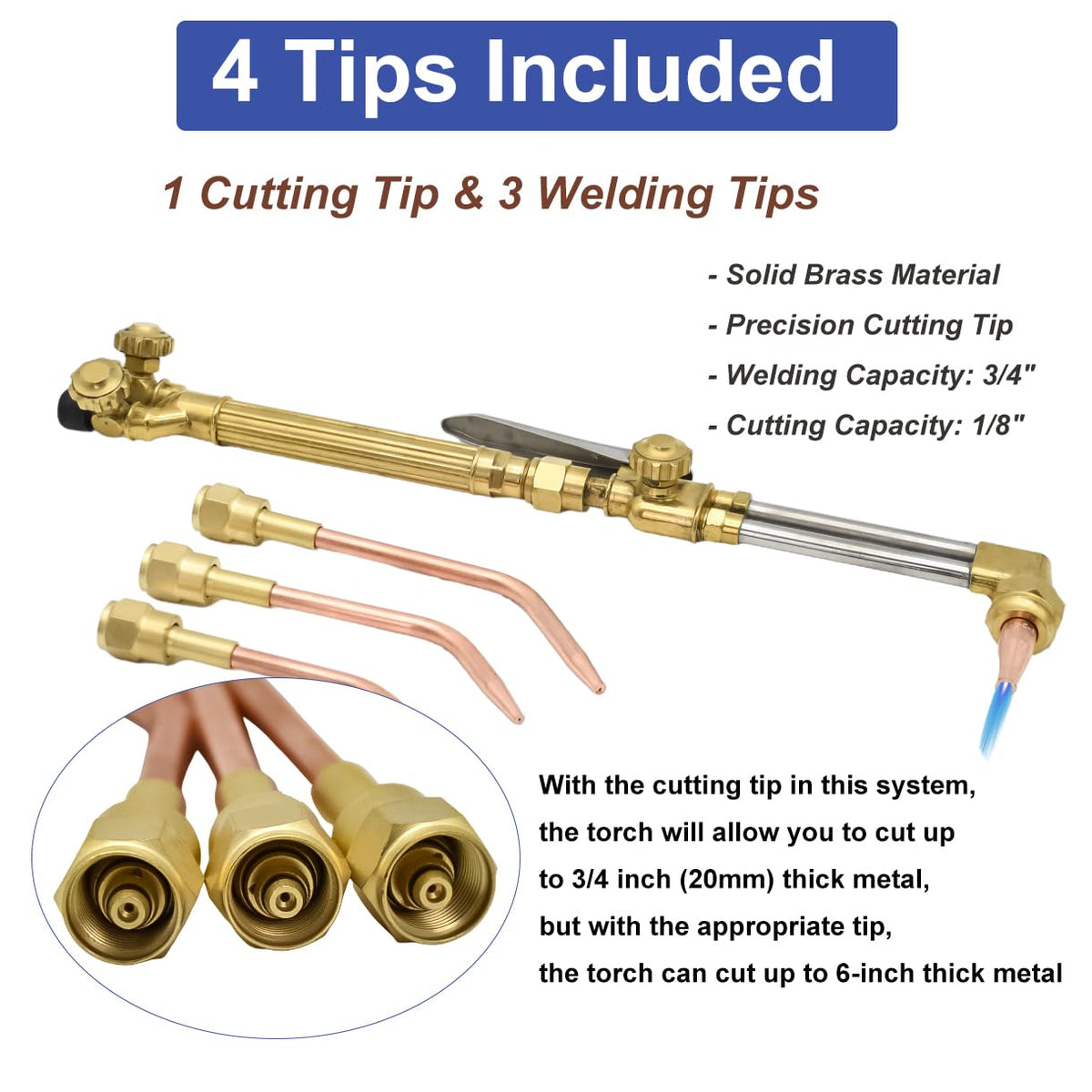 Cutting Torch Set Oxy Acetylene Torch Kit, Portable Gas Cutting Torch and Welding Kit with Acetylene Oxygen Gas Regulator Gas Hose Welding Glasses Storage Case and Accesseries