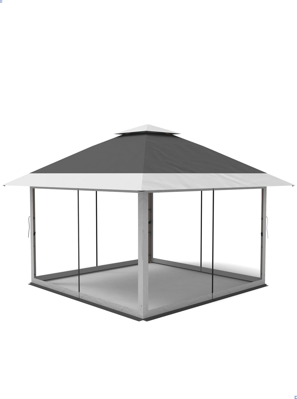 KYBOLT 12x12 Pop Up Gazebo Outdoor Canopy Shelter with Mosquito Netting 4 Stanbags Instant Gazebo Tent for Lawn, Garden, Backyard, Deck (Charcoal Gray + Light Gray)